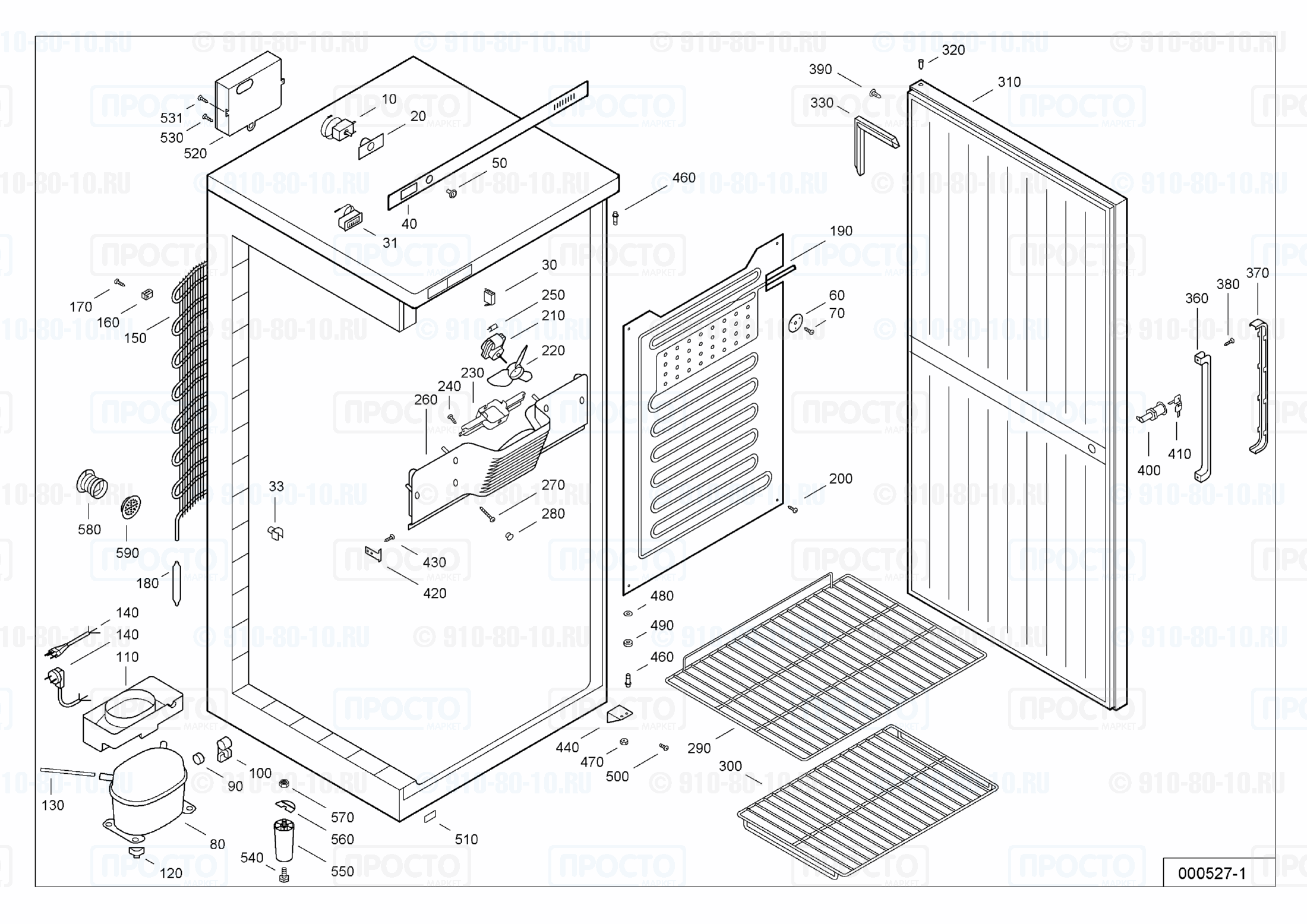 Взрыв-схема запчастей холодильника Liebherr UKS 5750-10