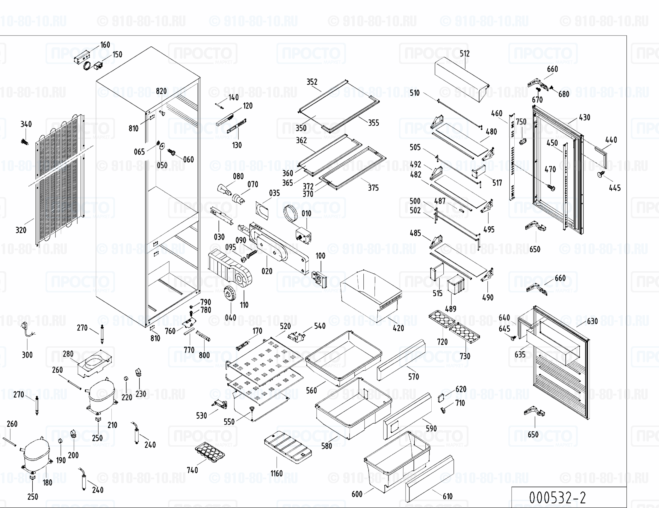 Взрыв-схема запчастей холодильника Liebherr KIK 3172-20A