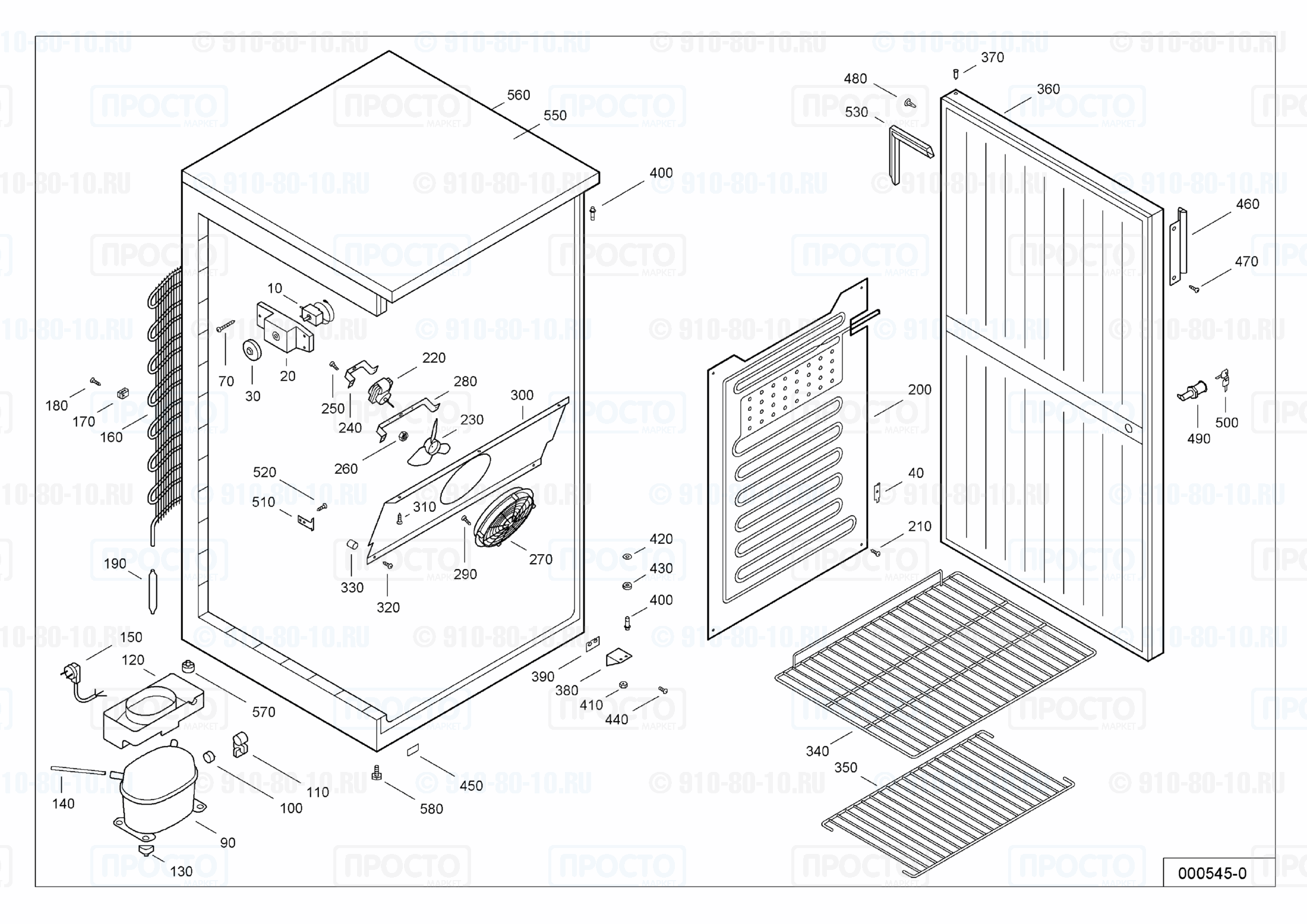 Взрыв-схема запчастей холодильника Liebherr UKS 5000-2 A