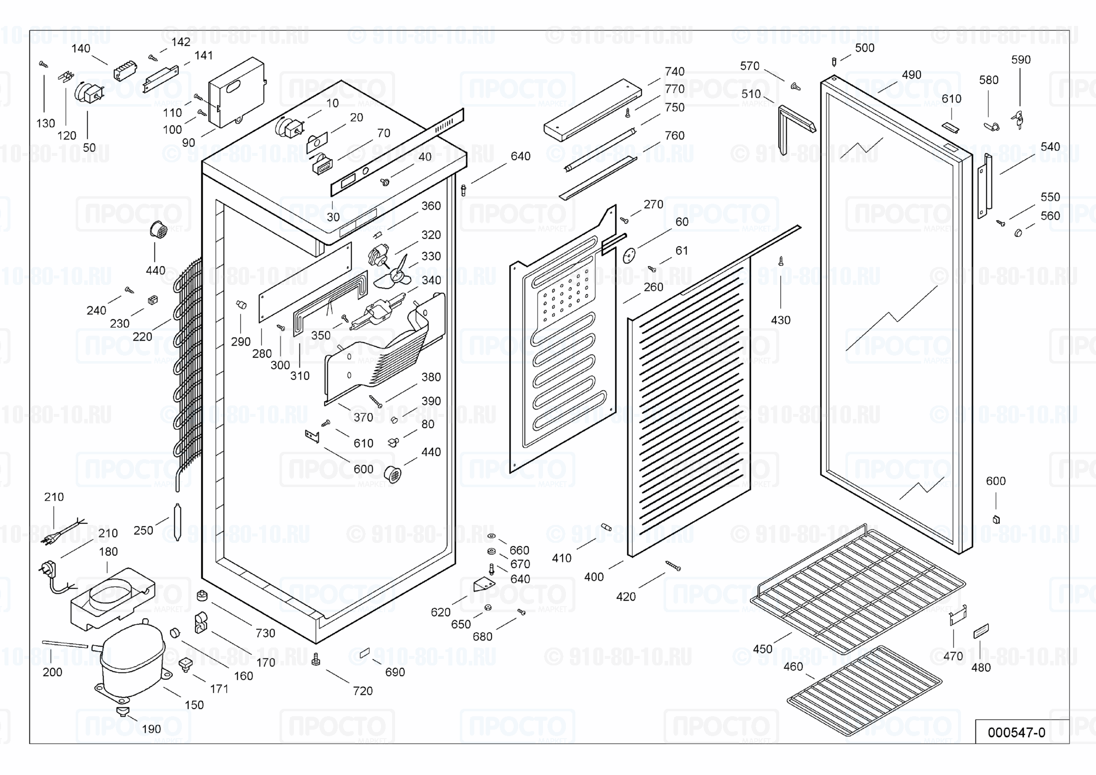 Взрыв-схема запчастей холодильника Liebherr WKSw 3202-10