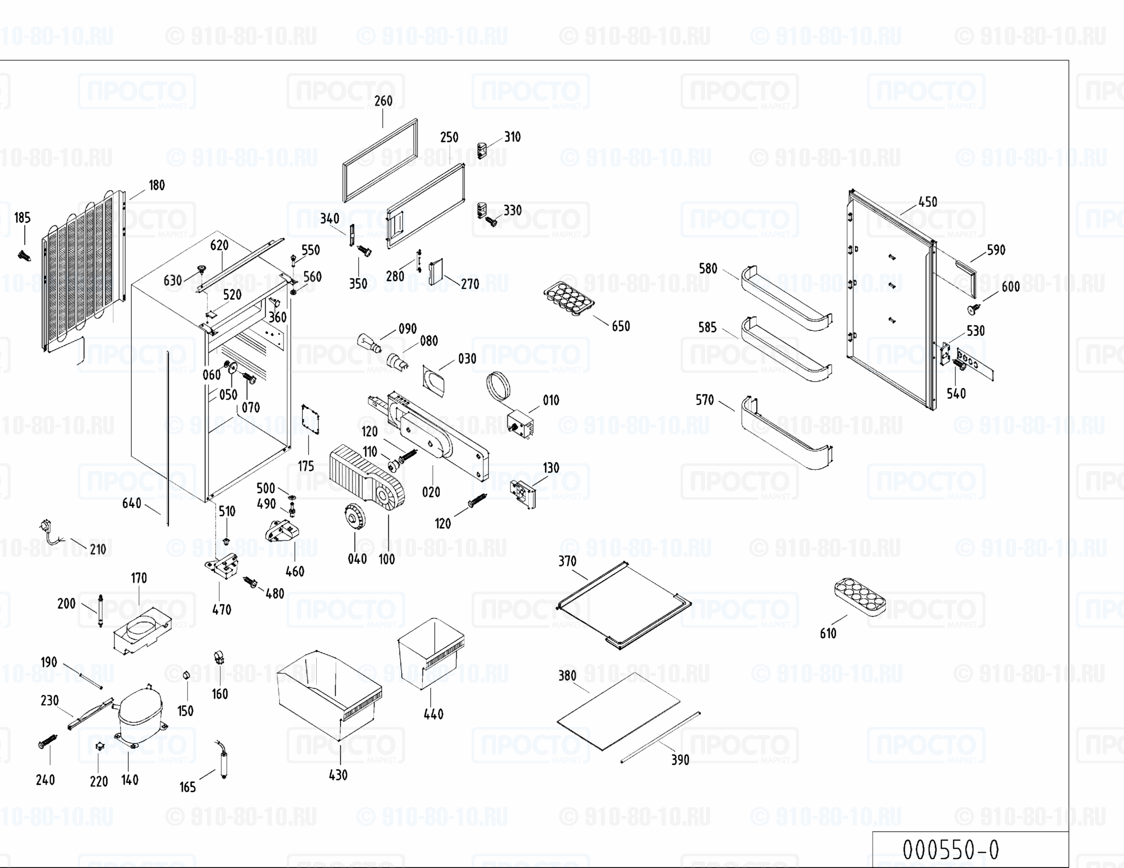 Взрыв-схема запчастей холодильника Liebherr KI 1613-20C