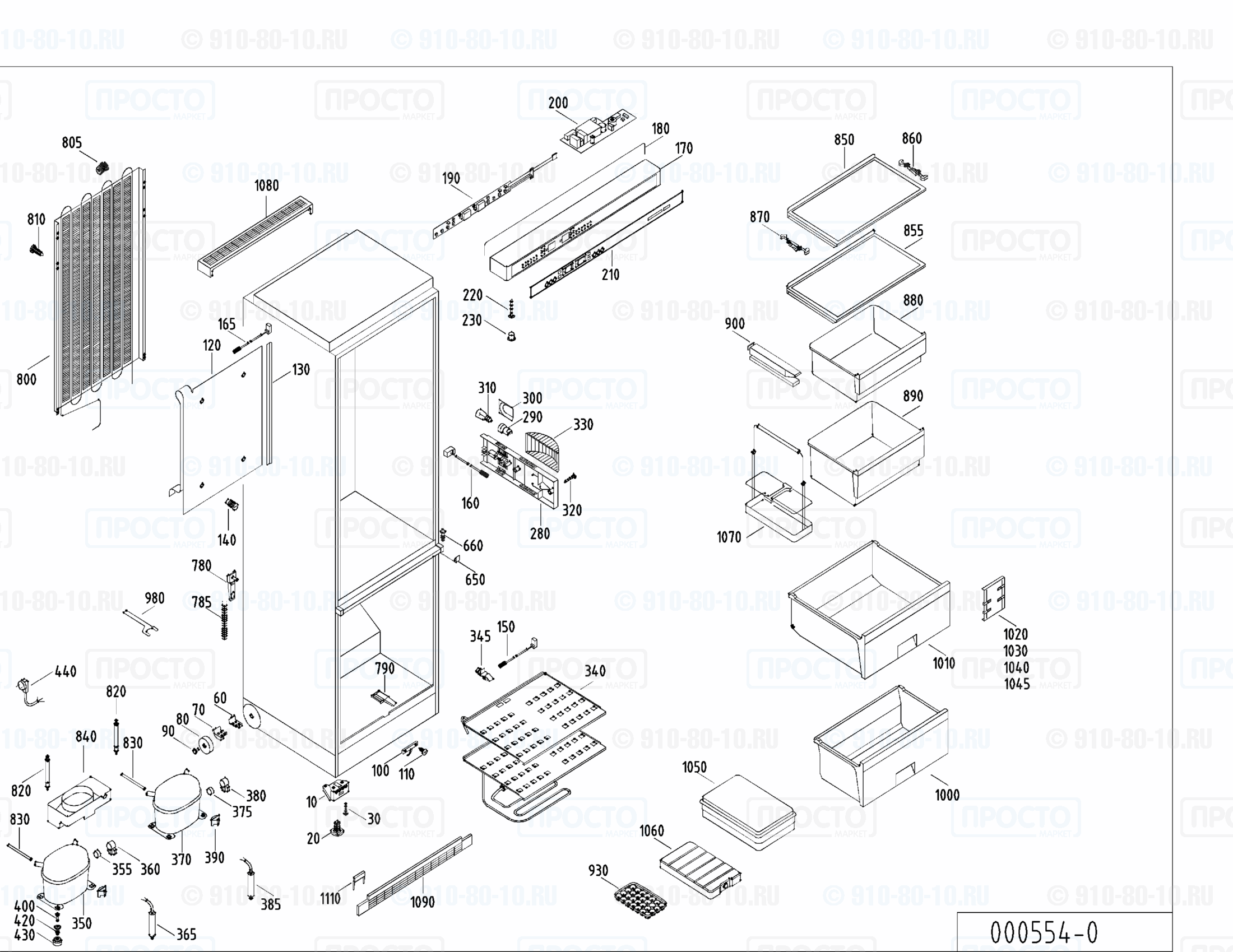 Взрыв-схема запчастей холодильника Liebherr KG 3766-23