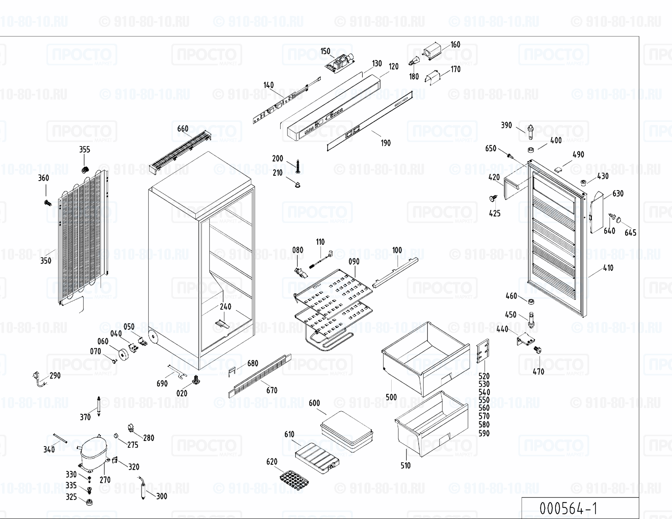 Взрыв-схема холодильника Liebherr GSS 2266-23