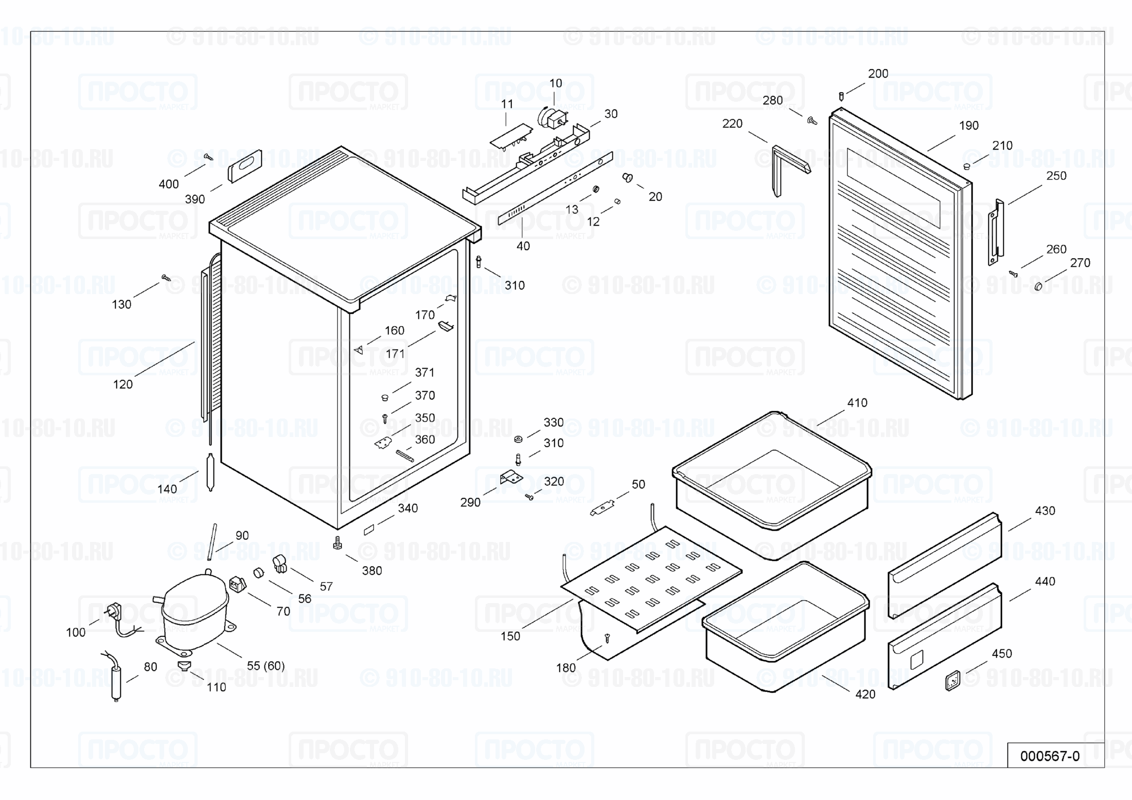Взрыв-схема холодильника Liebherr GS 1301-22