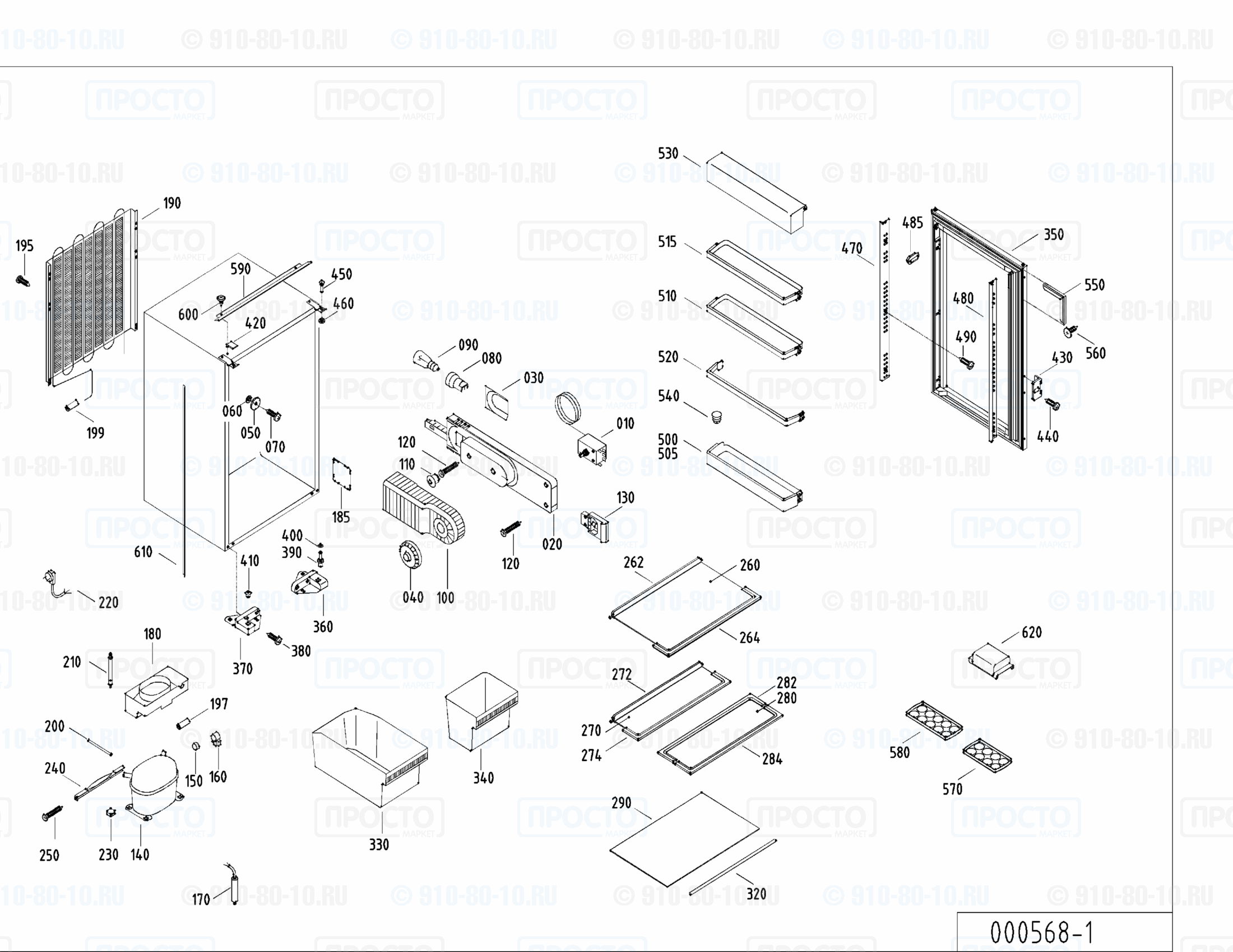 Взрыв-схема запчастей холодильника Liebherr KI 1830-21