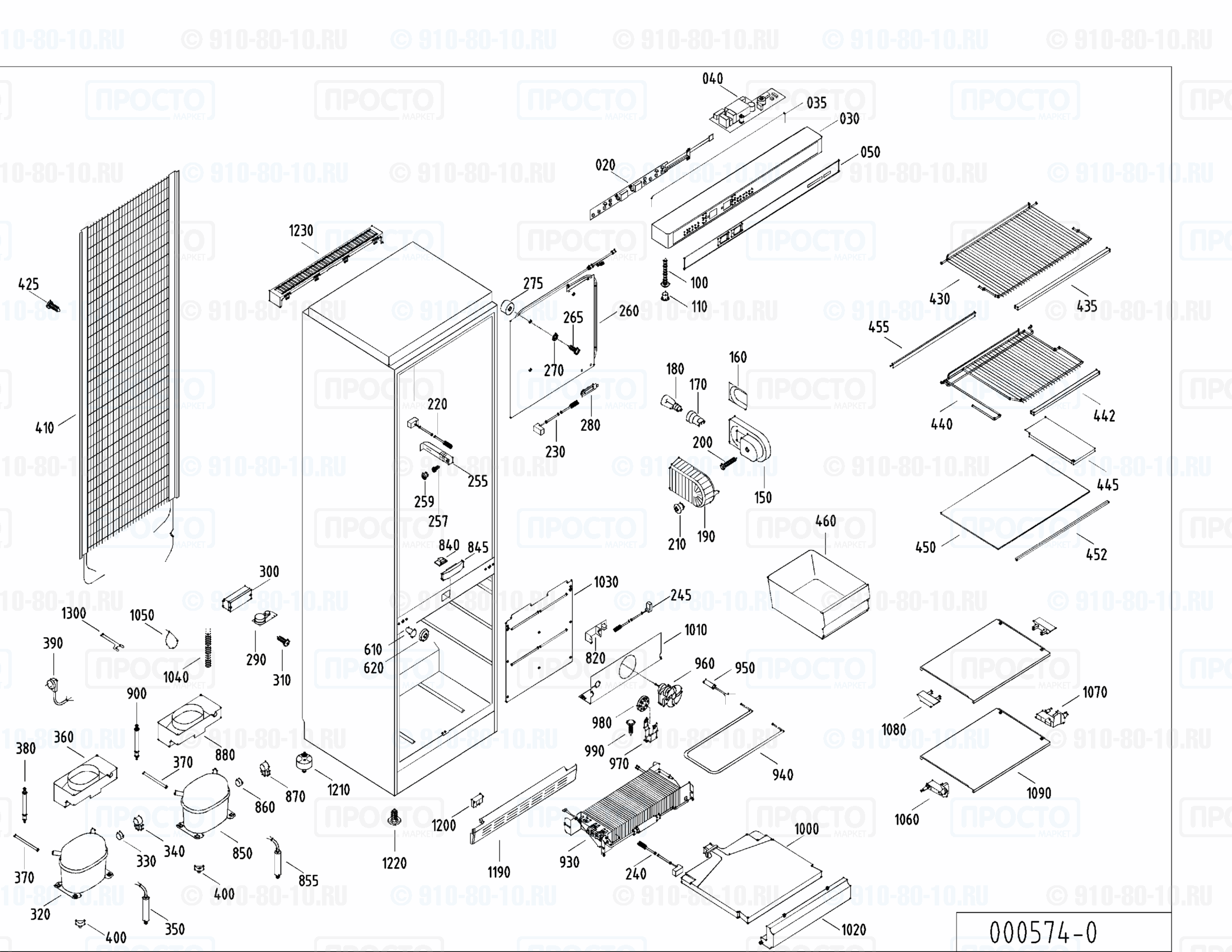 Взрыв-схема запчастей холодильника Liebherr KGN 3526-12C