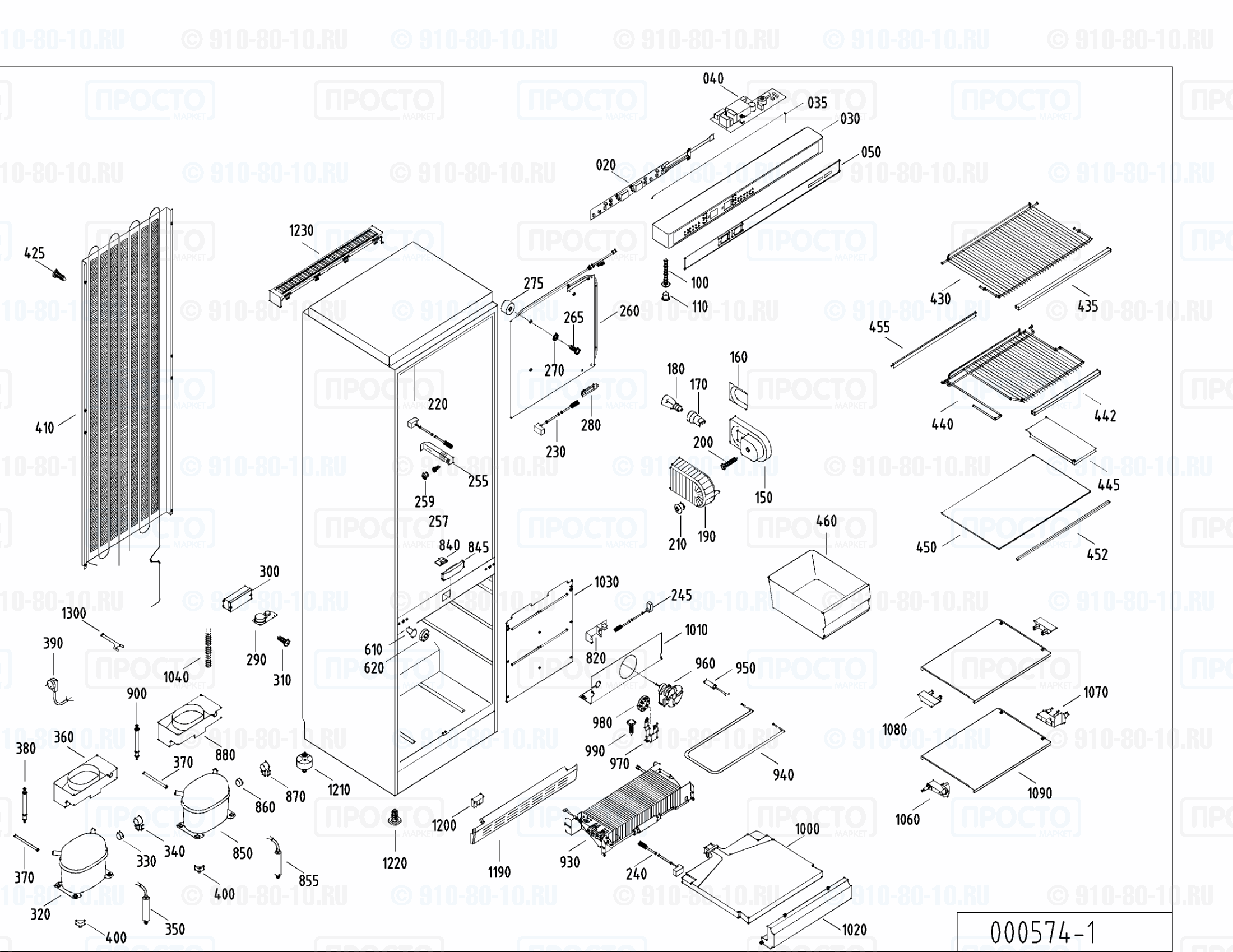 Взрыв-схема запчастей холодильника Liebherr KGN 3526-12C