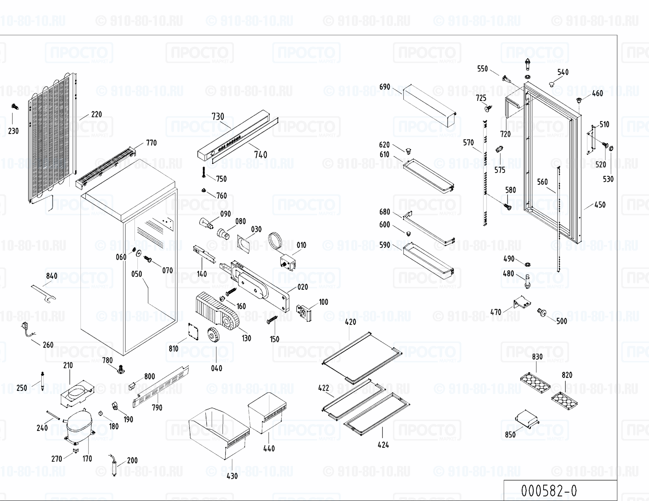 Взрыв-схема запчастей холодильника Liebherr KS 3230-50B