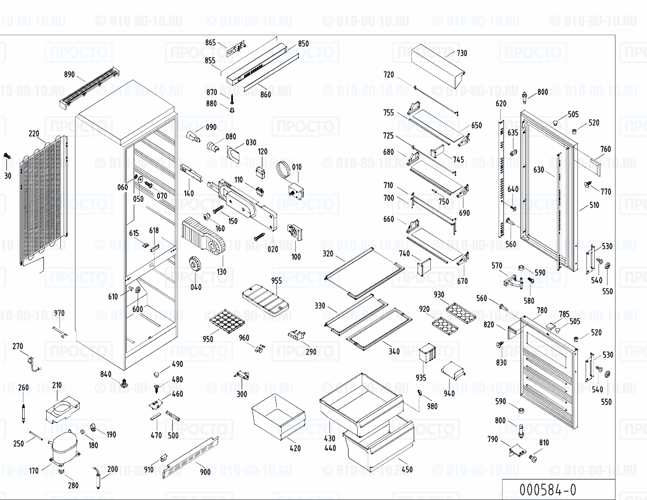 Взрыв-схема запчастей холодильника Liebherr KSD 3534-50B