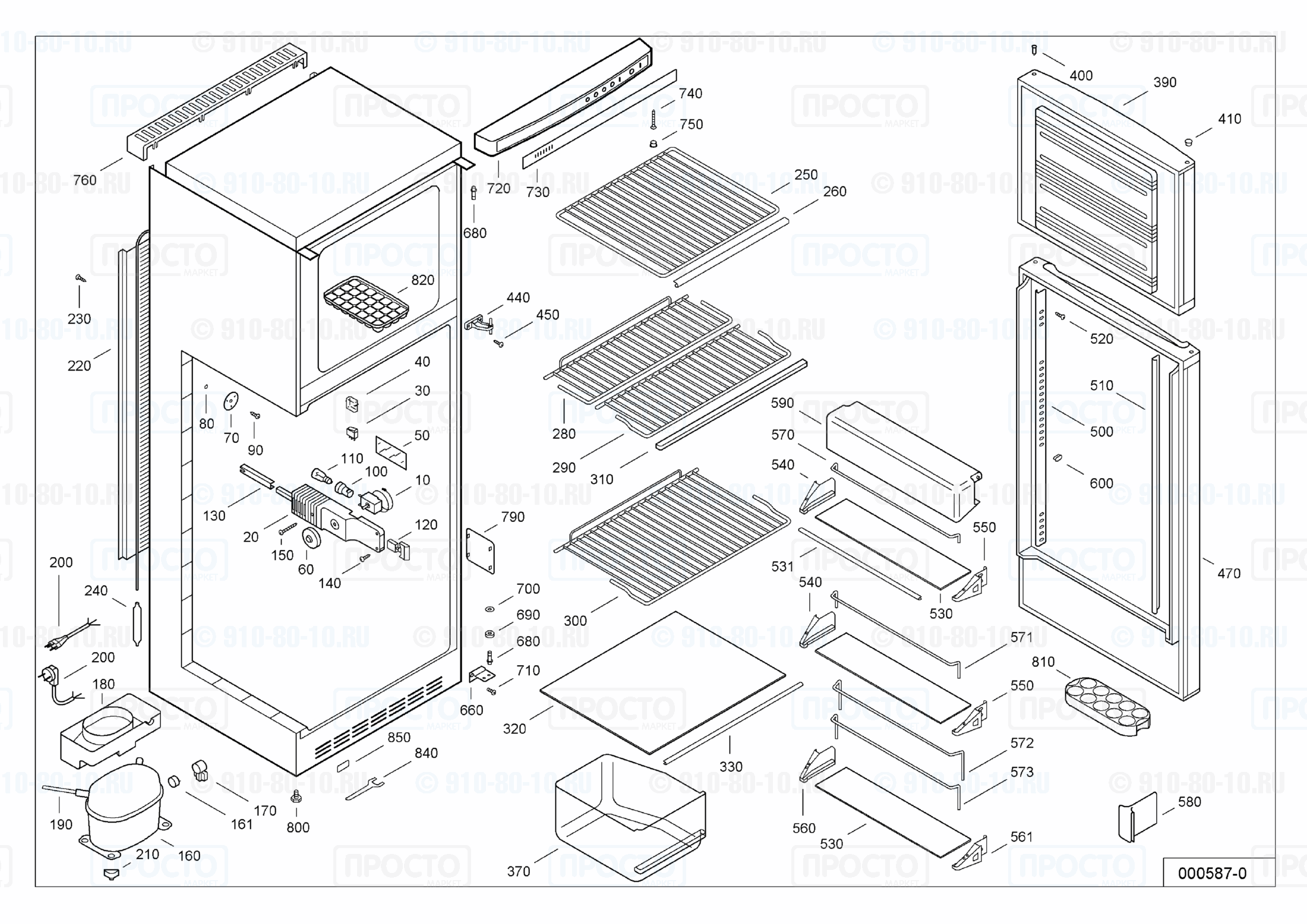 Взрыв-схема запчастей холодильника Liebherr KDS 3134-24