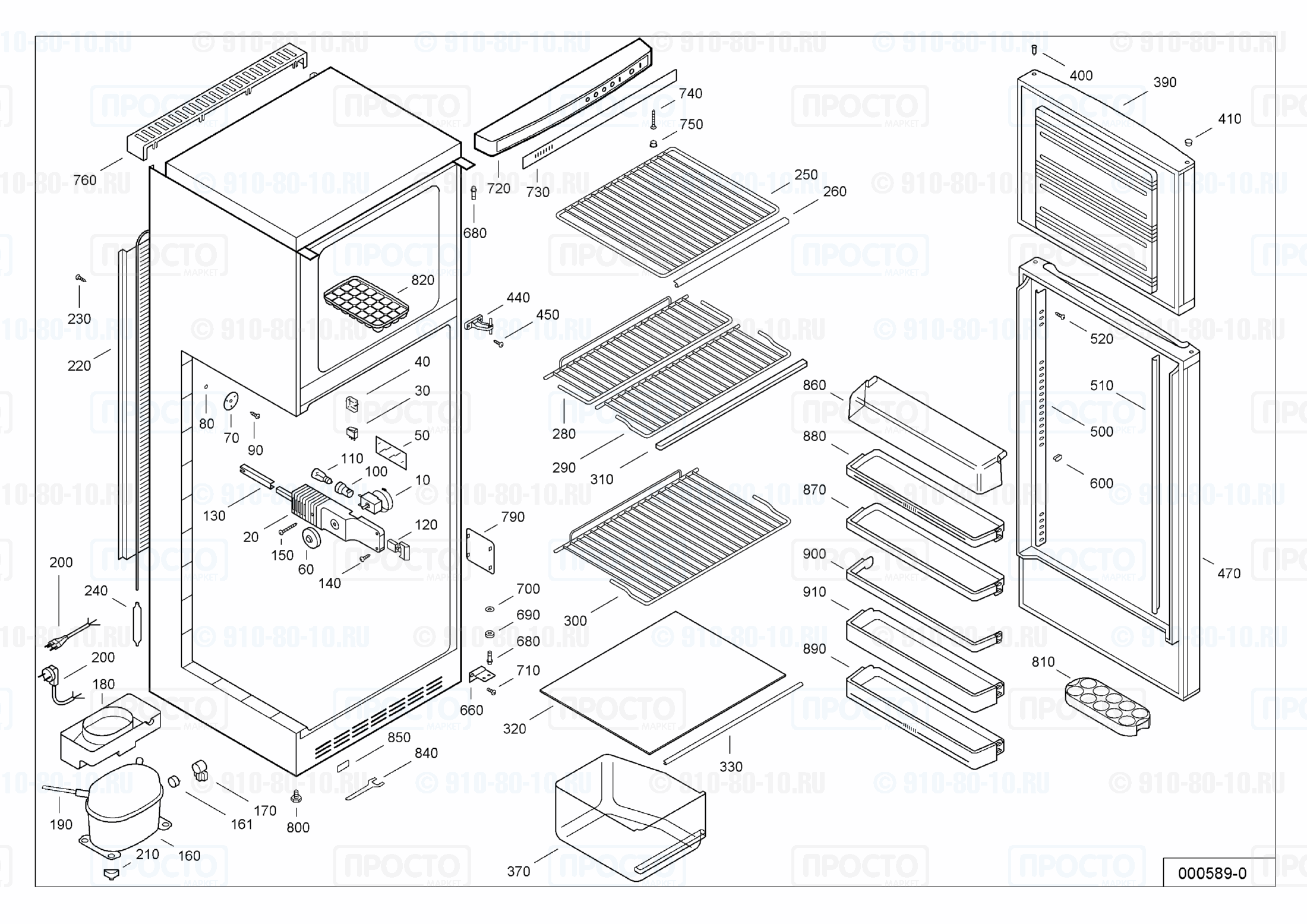 Взрыв-схема запчастей холодильника Liebherr KDS 3134-24A