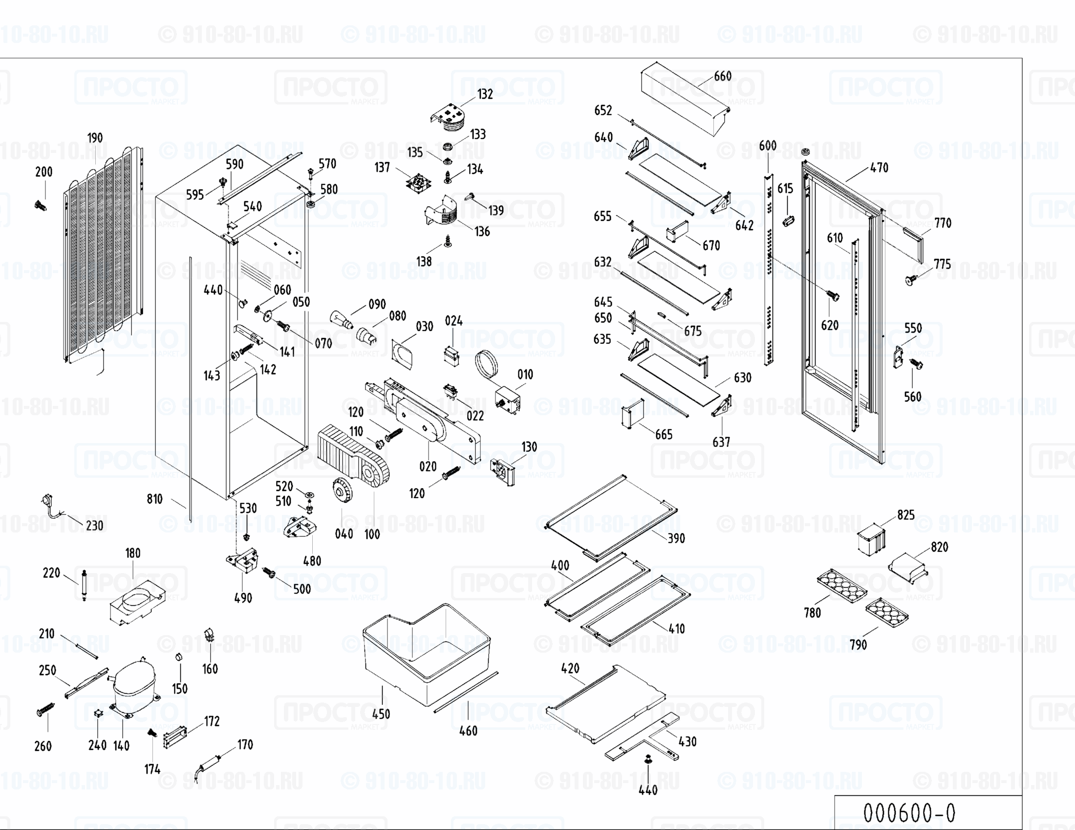 Взрыв-схема запчастей холодильника Liebherr KIFv 2830-20