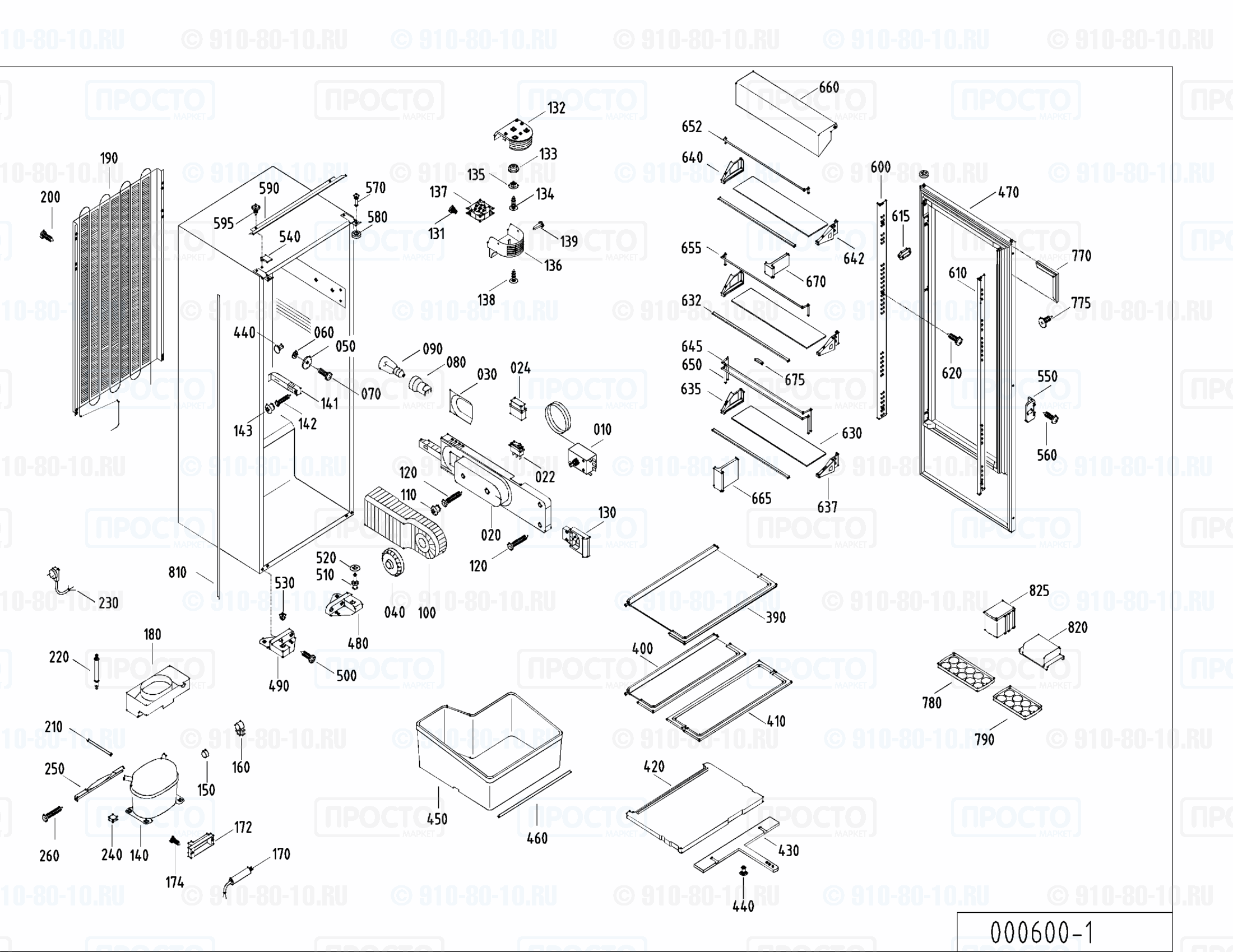 Взрыв-схема холодильника Liebherr KIFv 2830-20