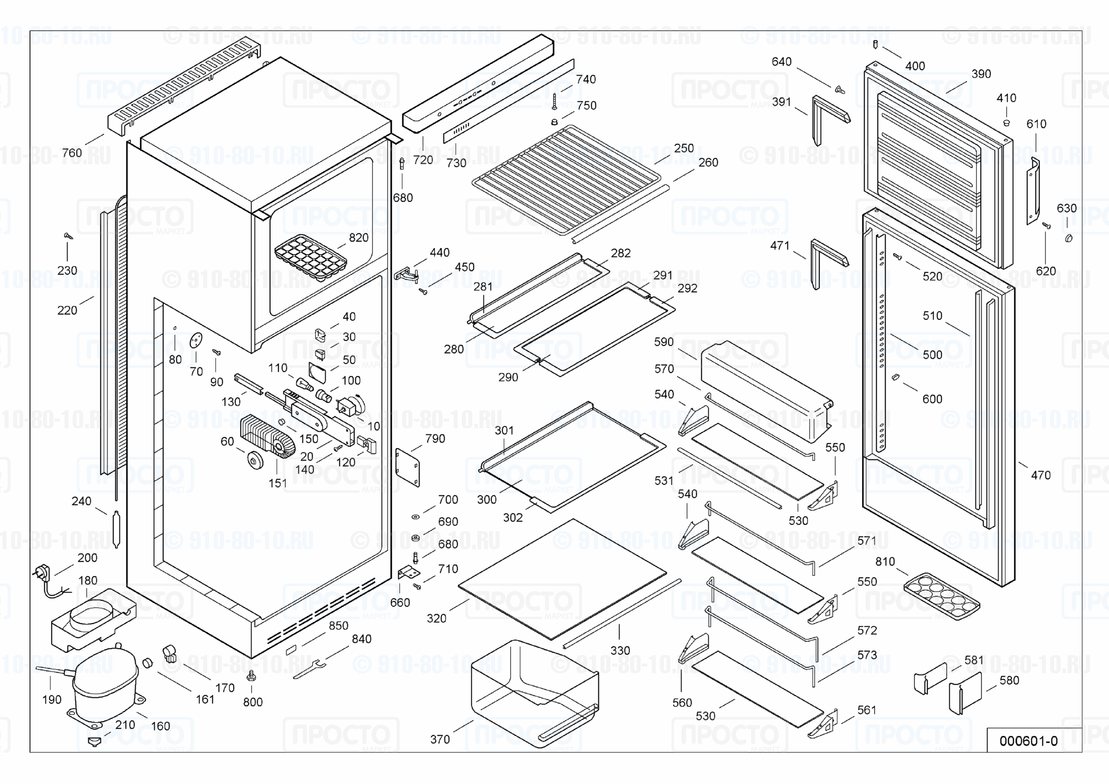 Взрыв-схема запчастей холодильника Liebherr KDS 3144-24