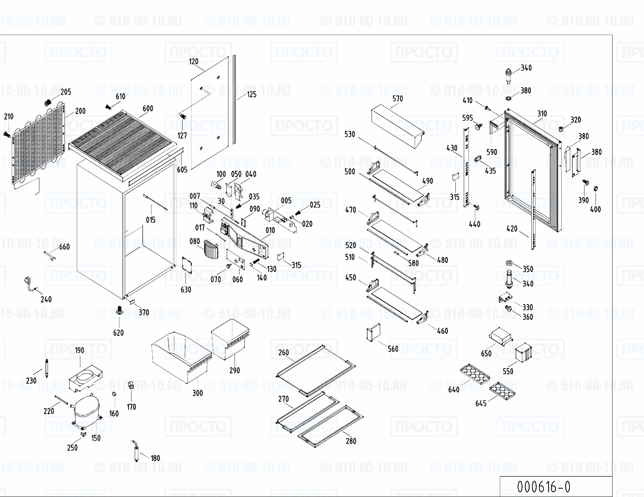 Взрыв-схема запчастей холодильника Liebherr KTe 1580-21A