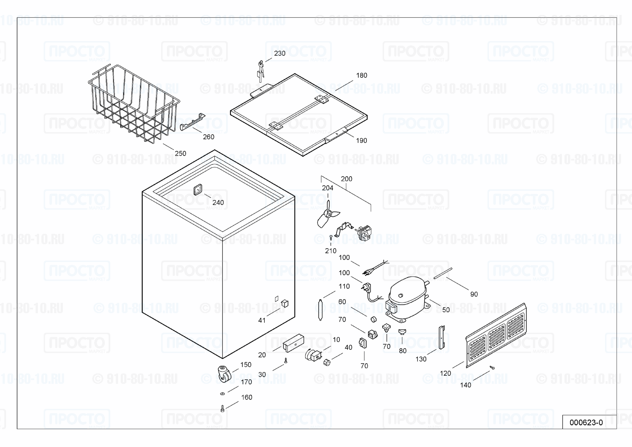 Взрыв-схема запчастей холодильника Liebherr GTE 1401-11