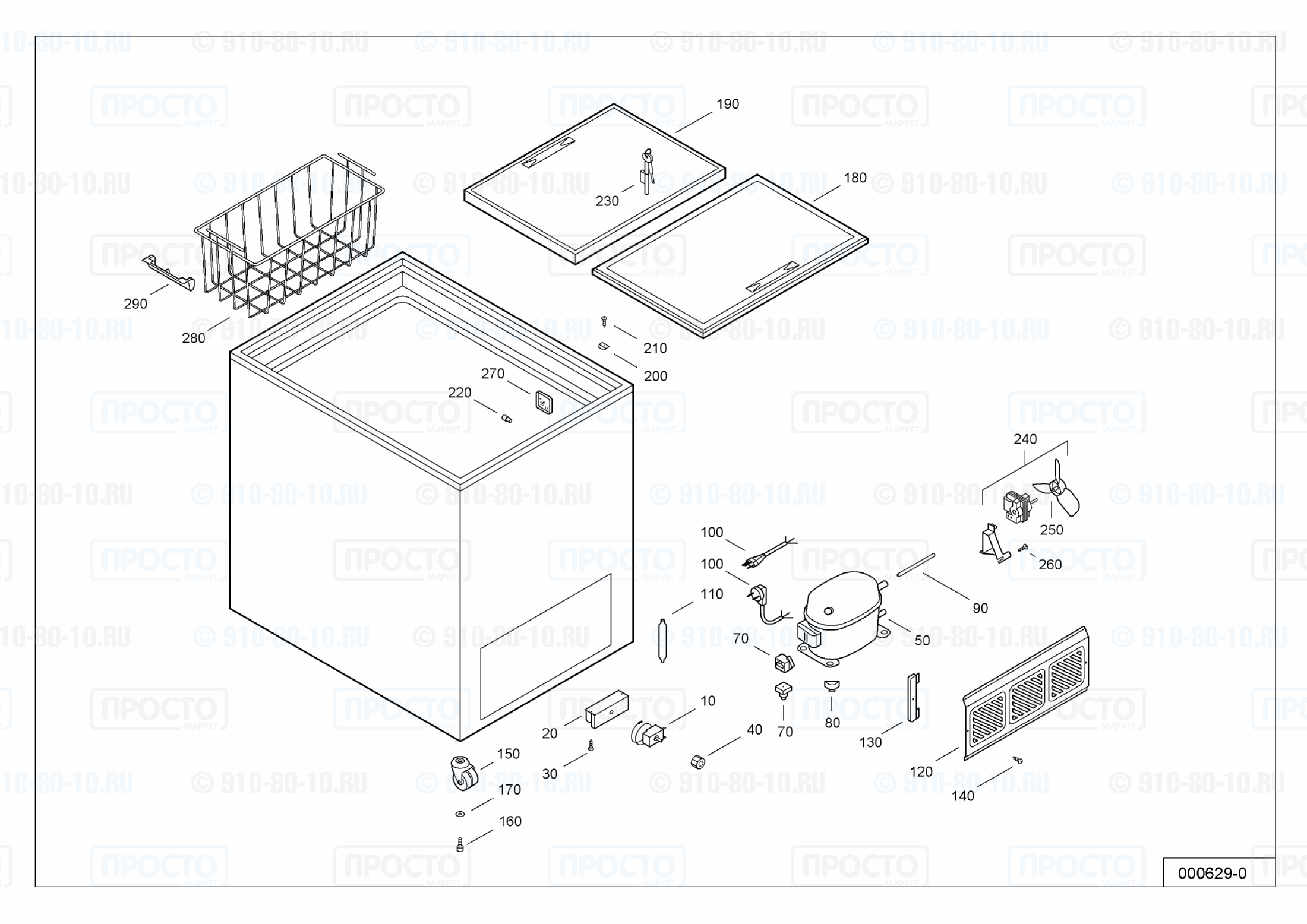 Взрыв-схема запчастей холодильника Liebherr GTE 2200-11