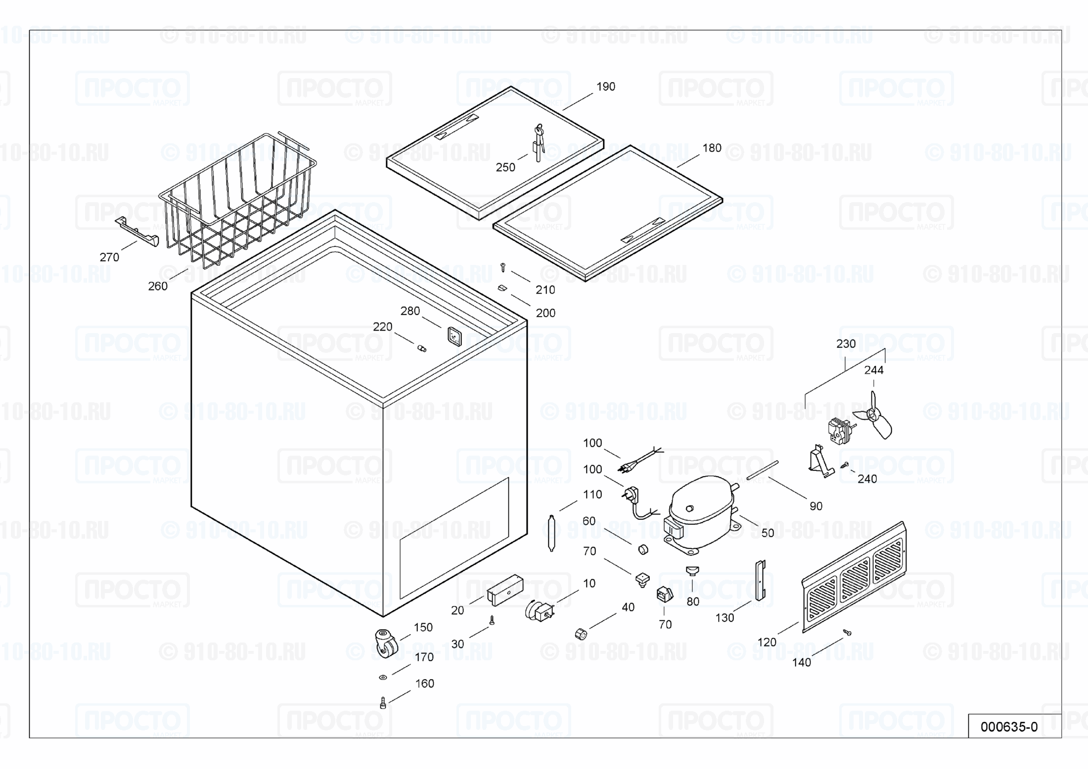 Взрыв-схема запчастей холодильника Liebherr GTE 2900-12