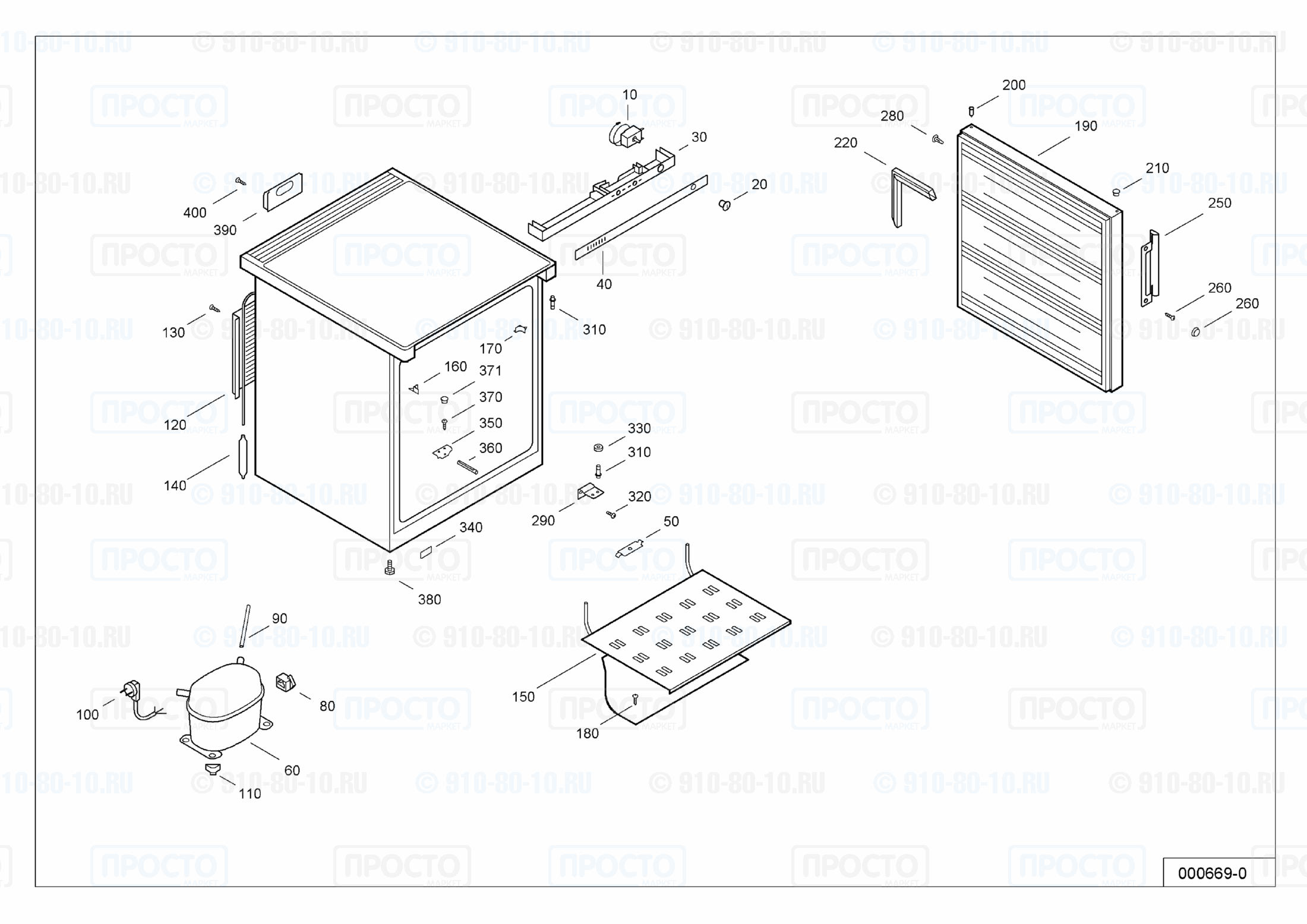 Взрыв-схема запчастей холодильника Liebherr GS 800-12