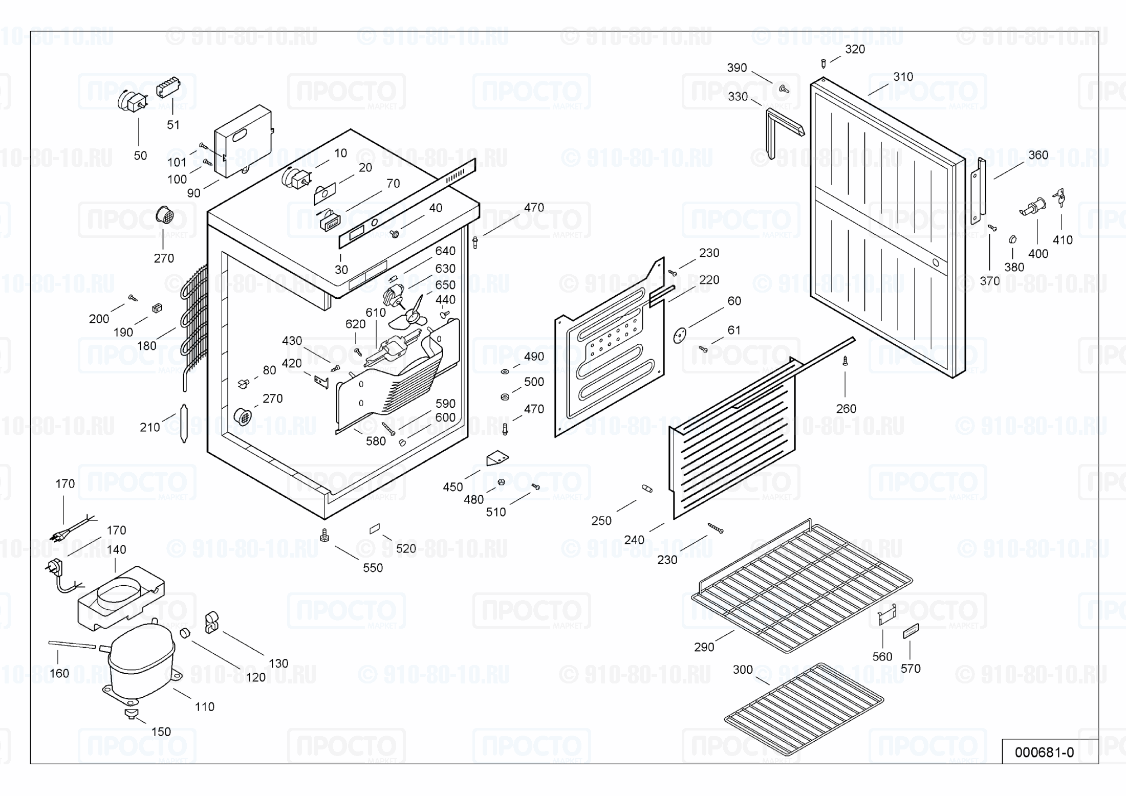 Взрыв-схема запчастей холодильника Liebherr WKSw 1800-11C