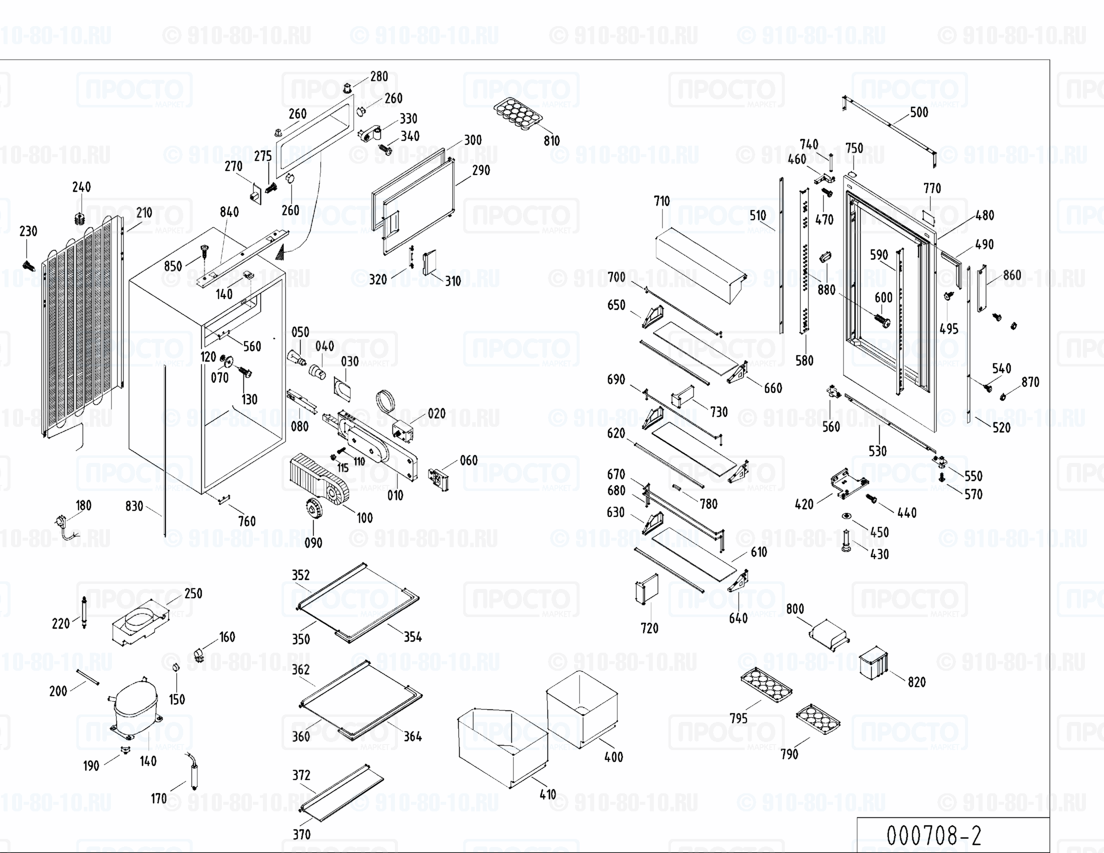 Взрыв-схема запчастей холодильника Liebherr KE 1364-20