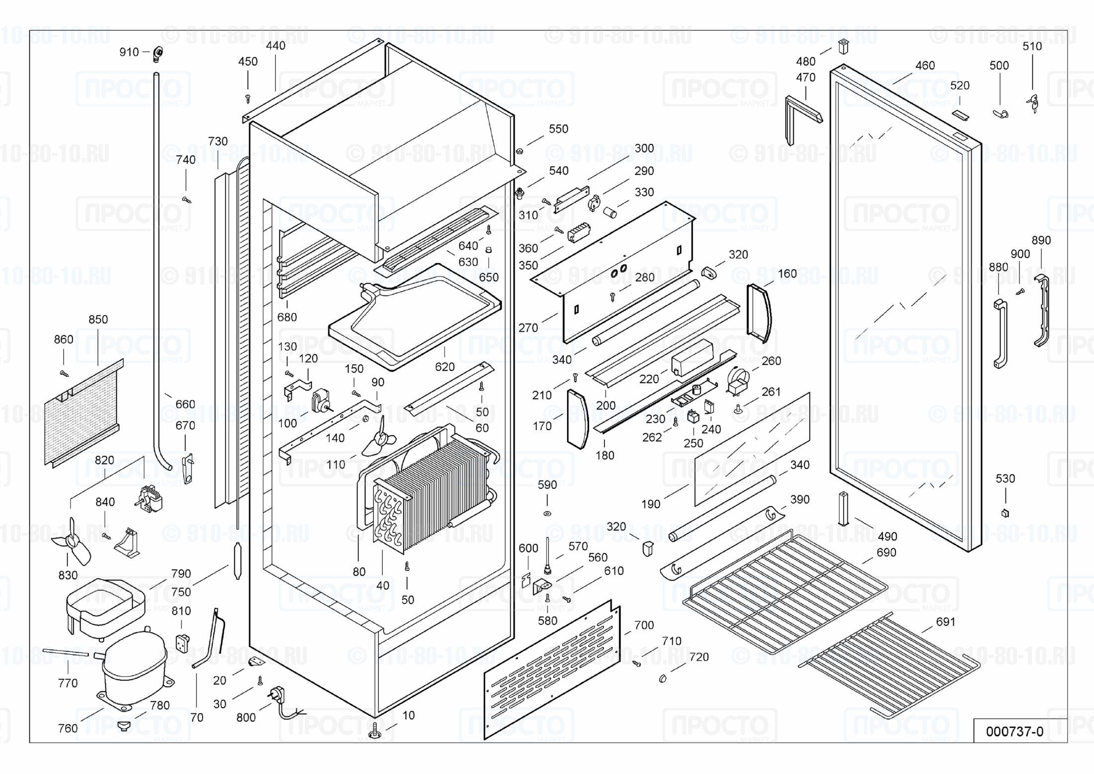 Взрыв-схема запчастей холодильника Liebherr UKSD 3702-10
