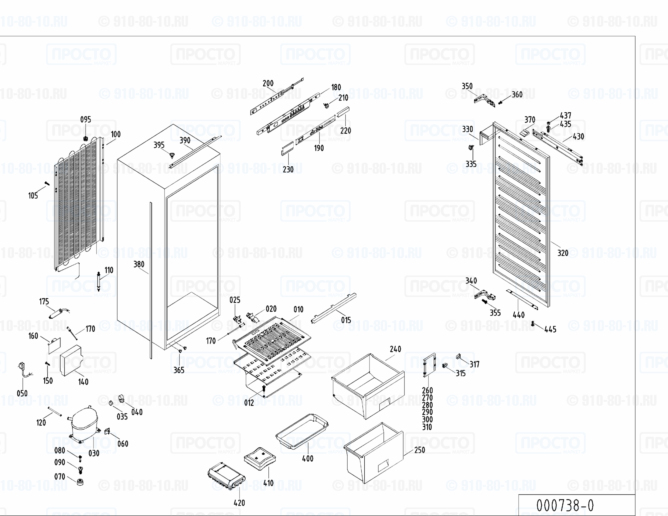 Взрыв-схема запчастей холодильника Liebherr GI 1985-21B