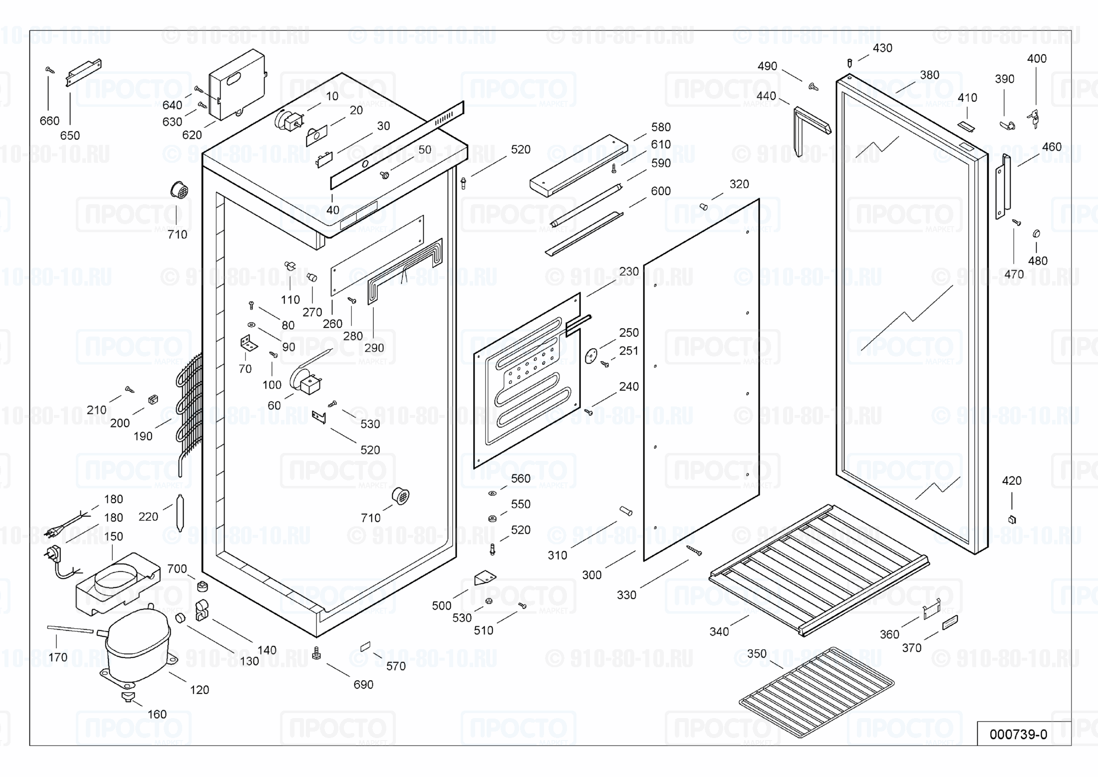 Взрыв-схема запчастей холодильника Liebherr WTr 3202-10A