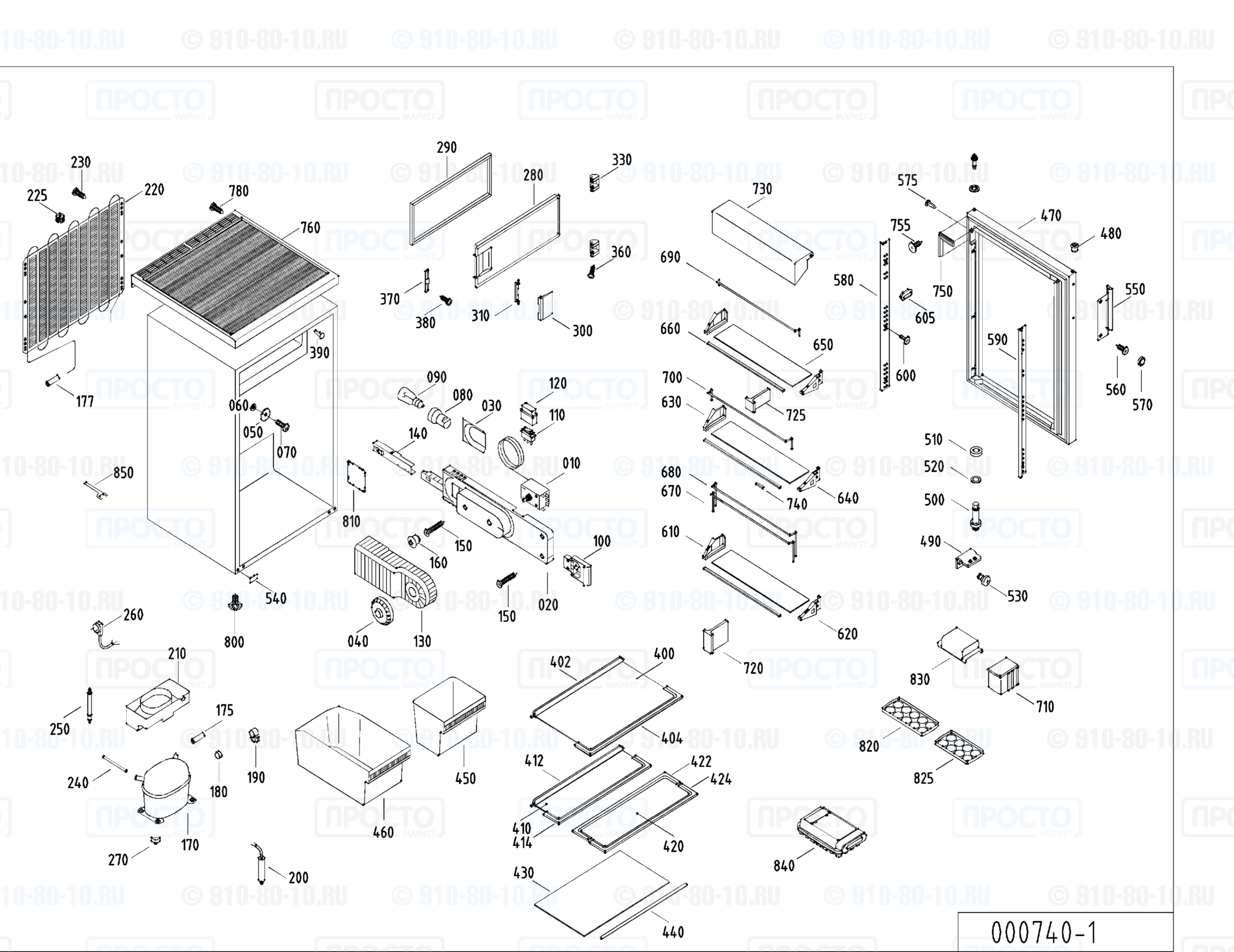 Взрыв-схема запчастей холодильника Liebherr KT 1644-22