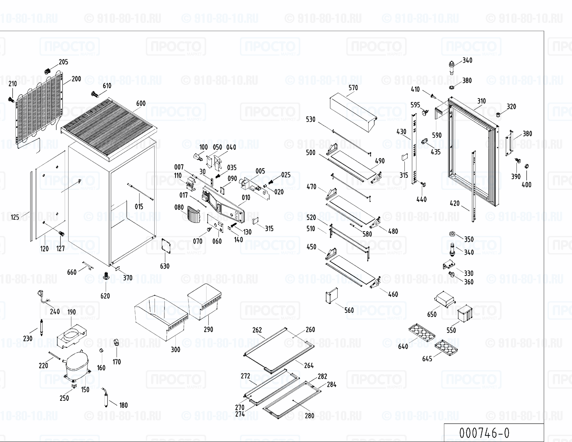 Взрыв-схема запчастей холодильника Liebherr KTe 1560-22