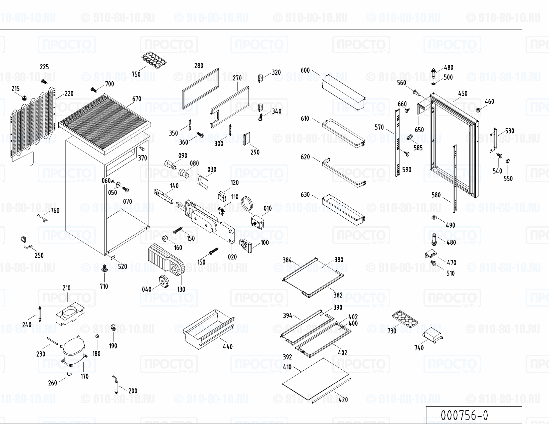 Взрыв-схема запчастей холодильника Liebherr KT 1434-22