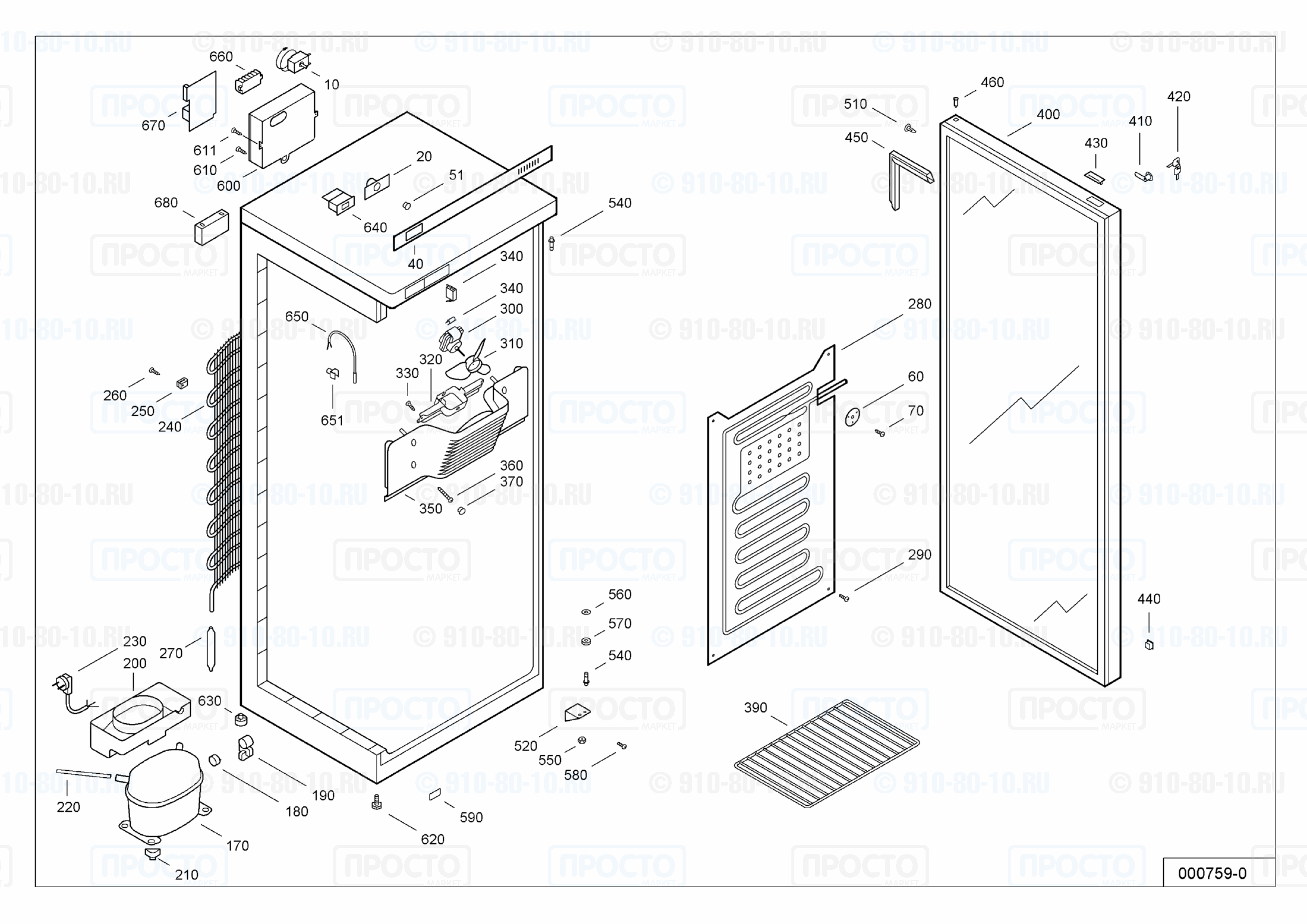 Взрыв-схема запчастей холодильника Liebherr UKS 3602-11A