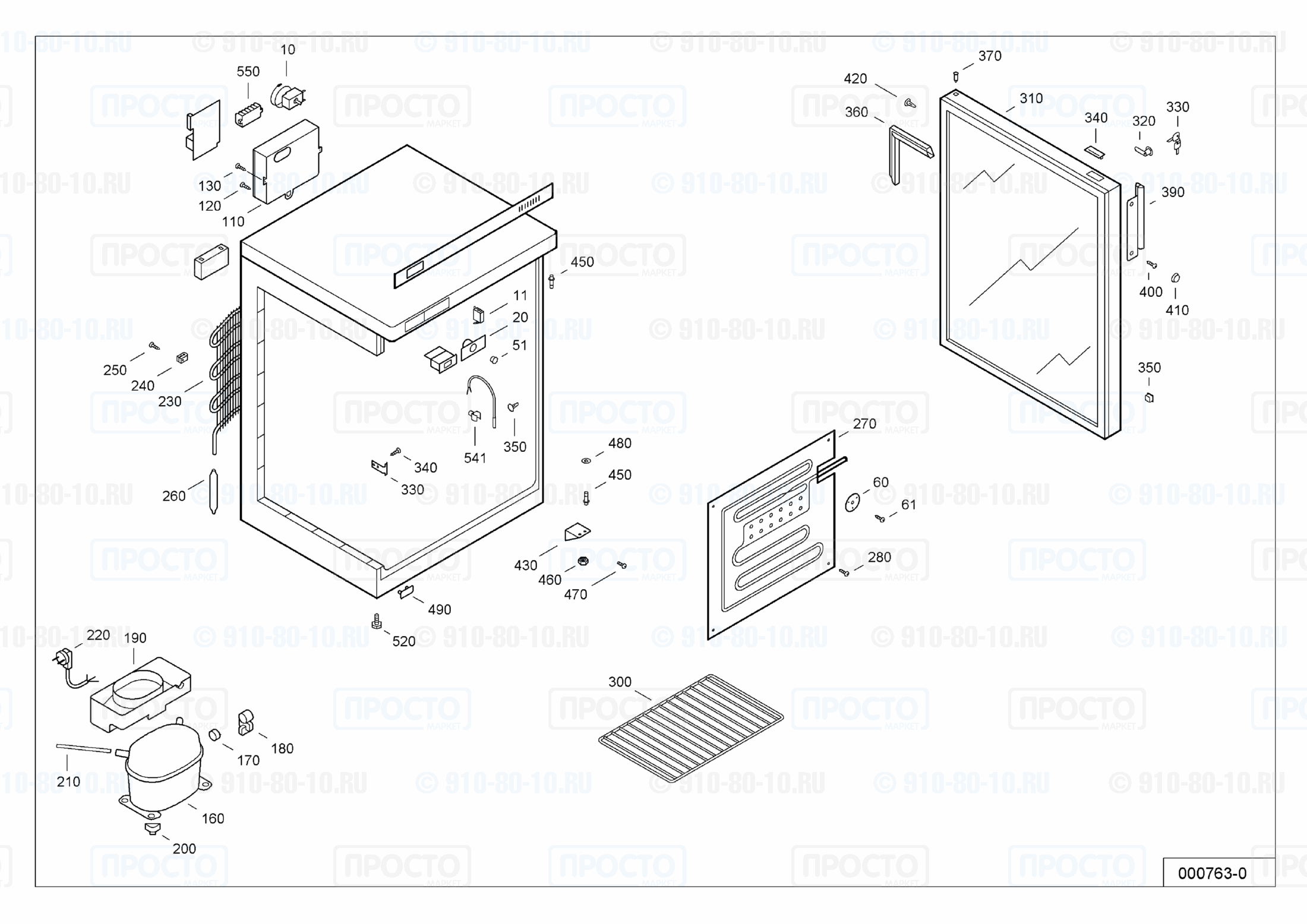 Взрыв-схема запчастей холодильника Liebherr FKS 1802-10E