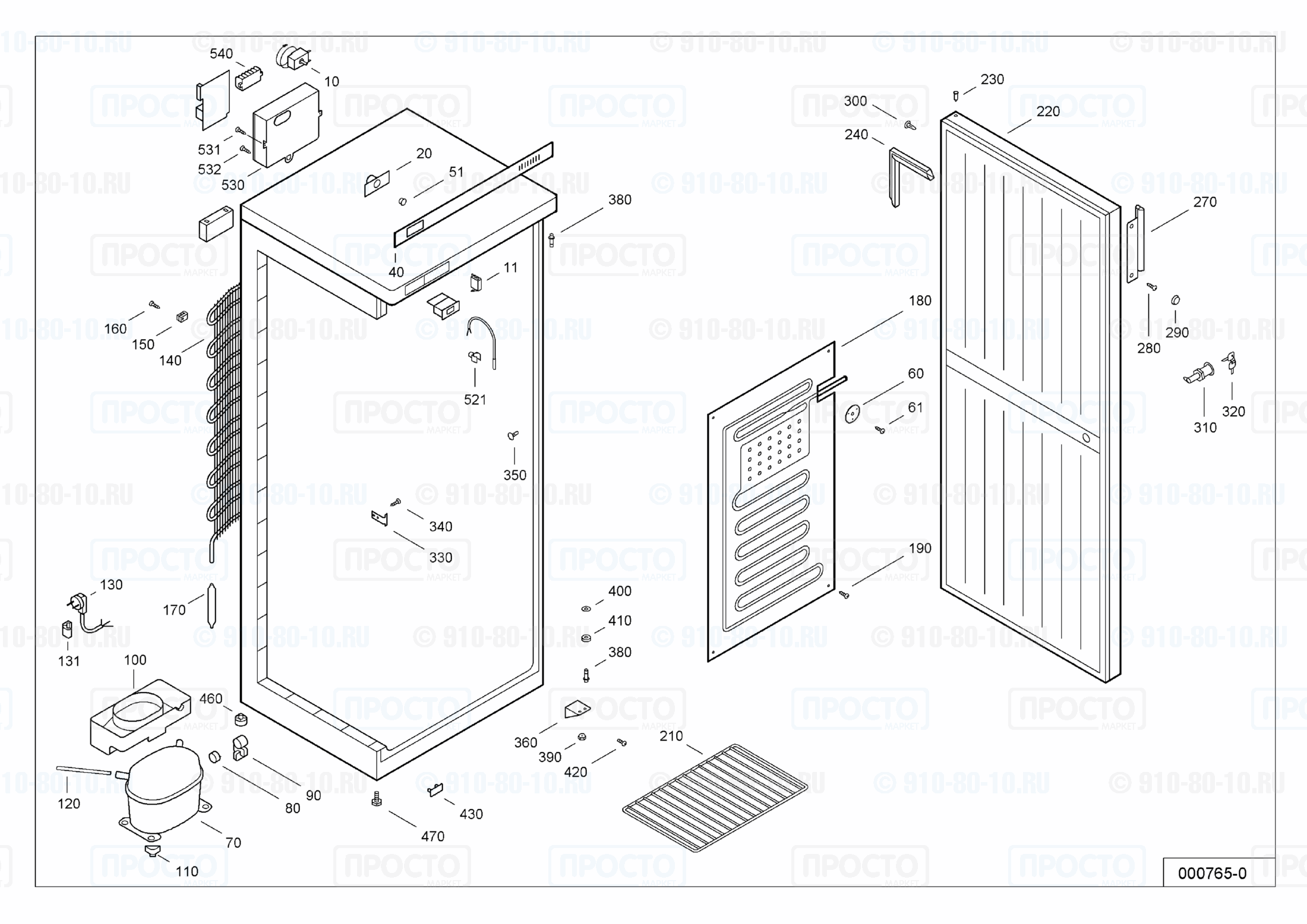 Взрыв-схема запчастей холодильника Liebherr FKS 3600-10C