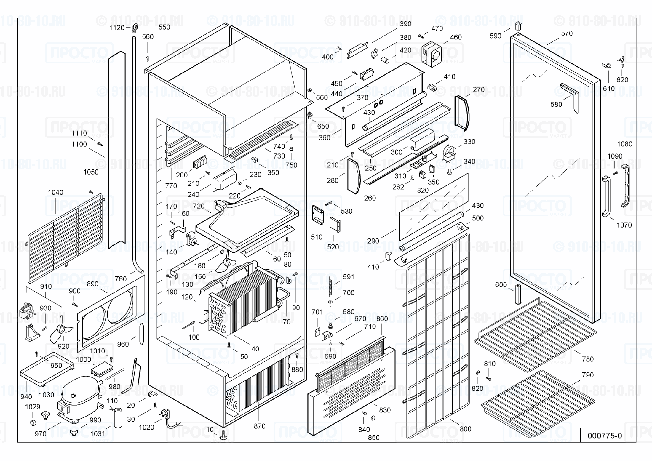 Взрыв-схема запчастей холодильника Liebherr UTSD 3702-15