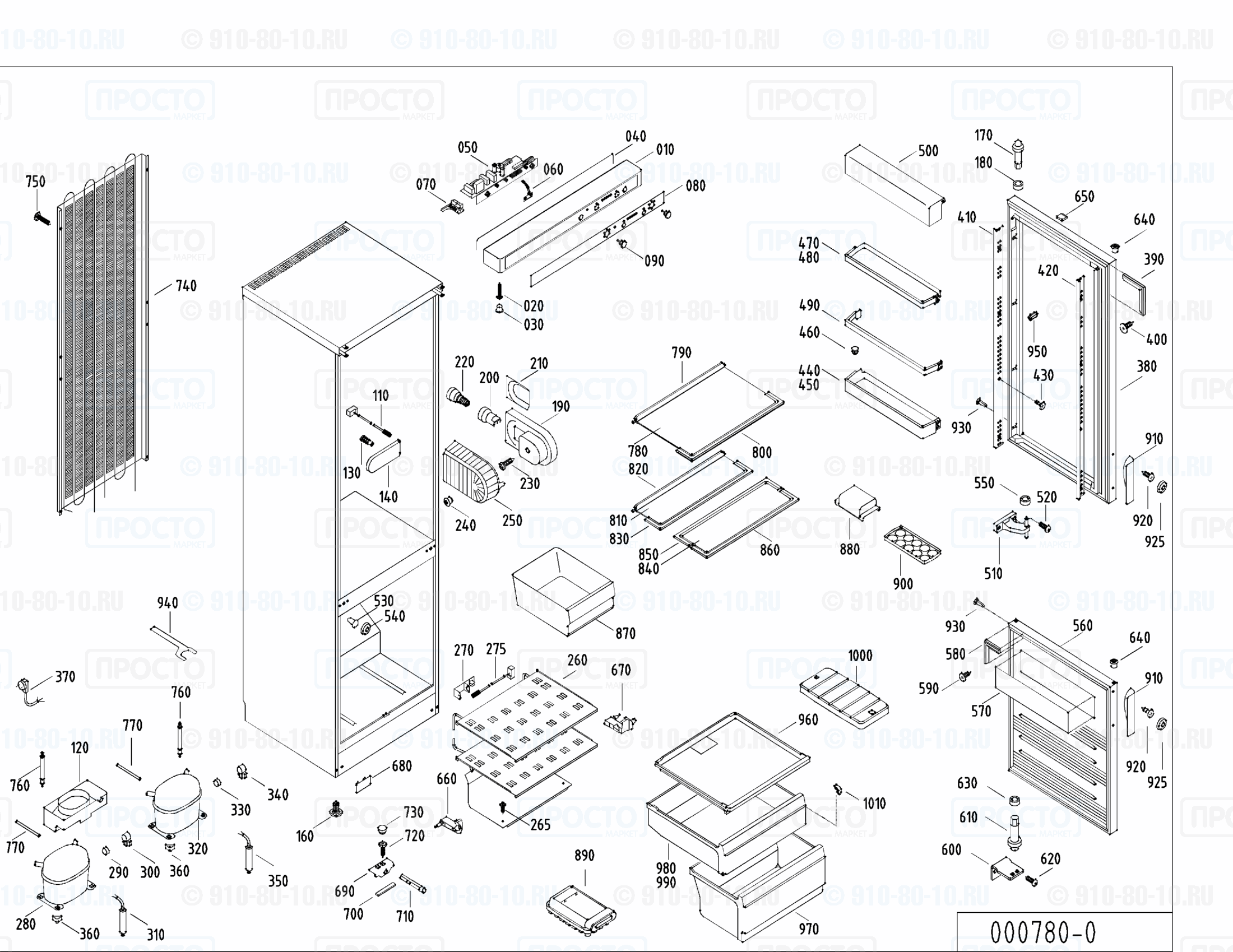 Взрыв-схема запчастей холодильника Liebherr KGK 2833-22