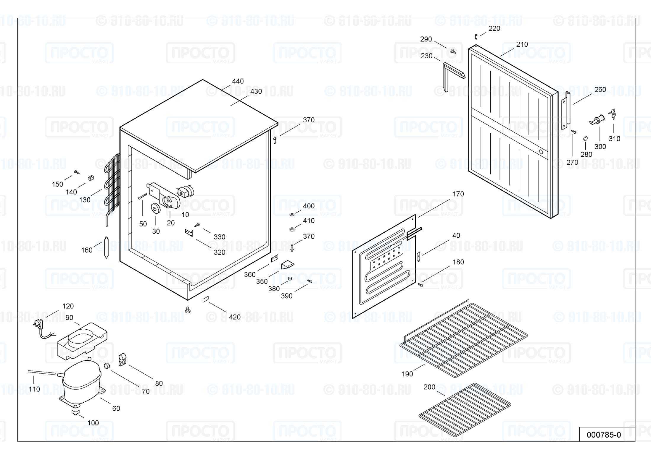 Взрыв-схема запчастей холодильника Liebherr FKS 1800-1 D