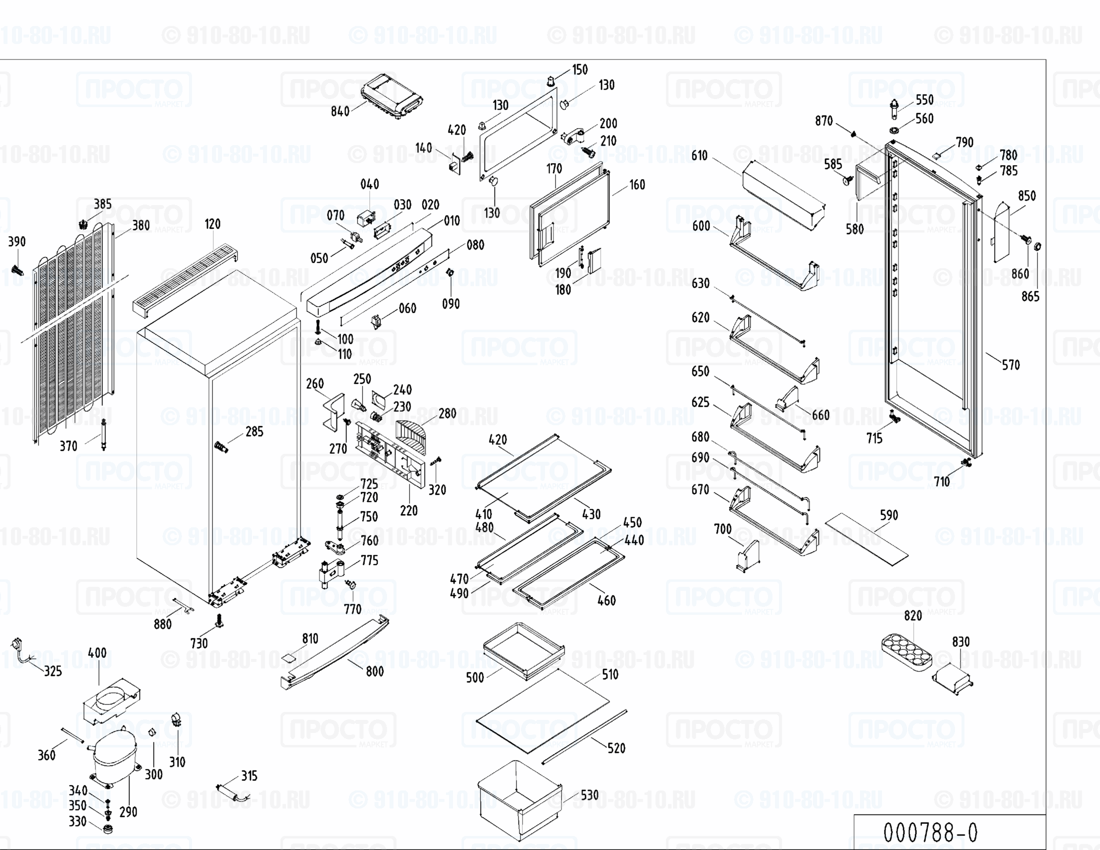 Взрыв-схема запчастей холодильника Liebherr KS 2964-24