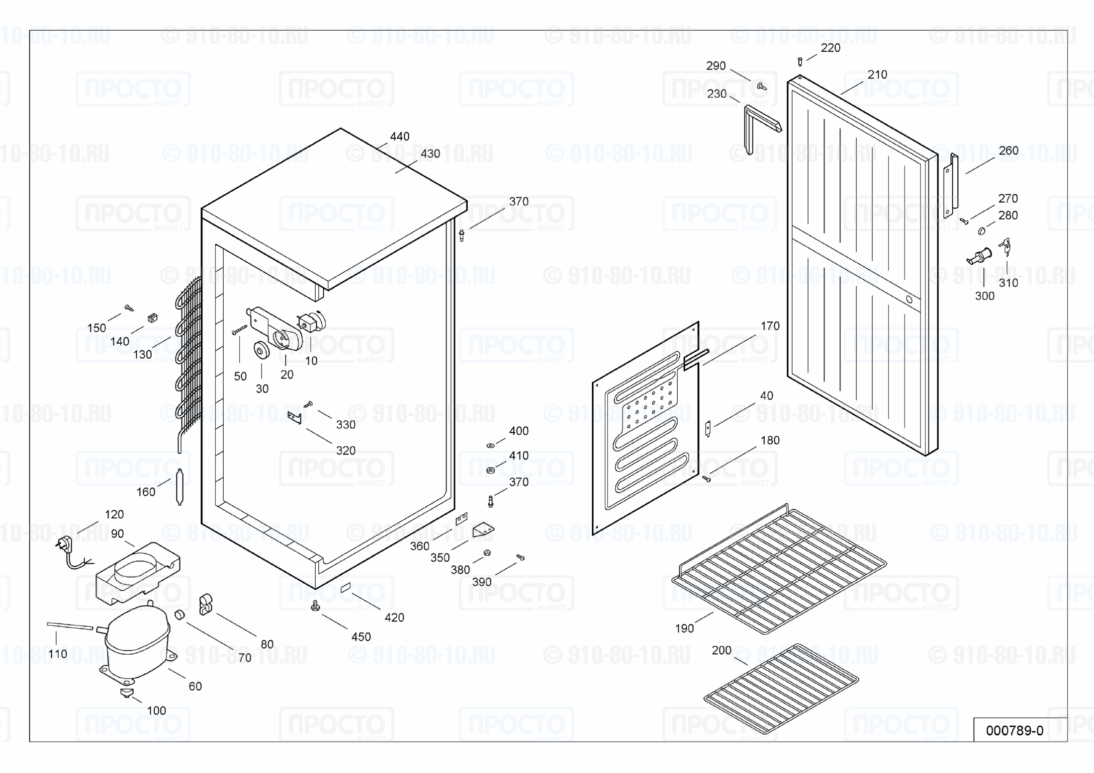 Взрыв-схема запчастей холодильника Liebherr FKS 2600-1 E