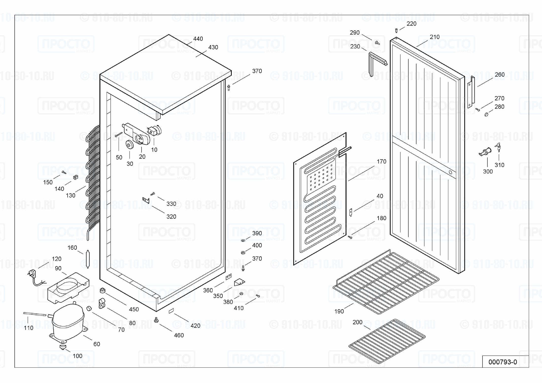 Взрыв-схема запчастей холодильника Liebherr FKS 3600-1 E
