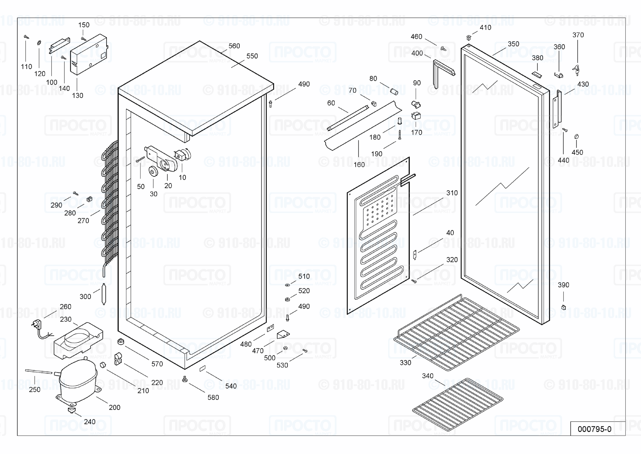 Взрыв-схема запчастей холодильника Liebherr FKS 3602-1 F