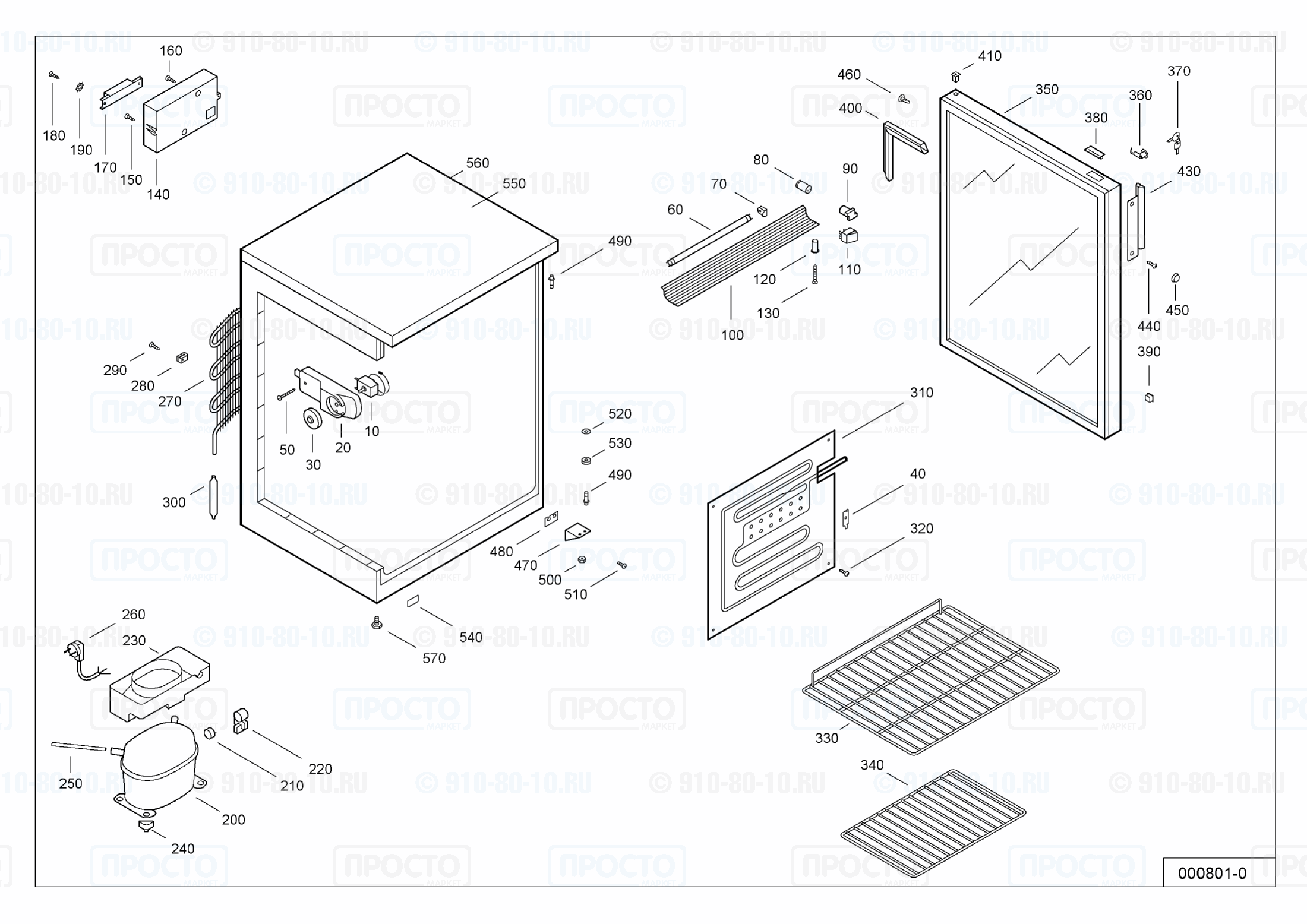 Взрыв-схема запчастей холодильника Liebherr FKS 1802-10