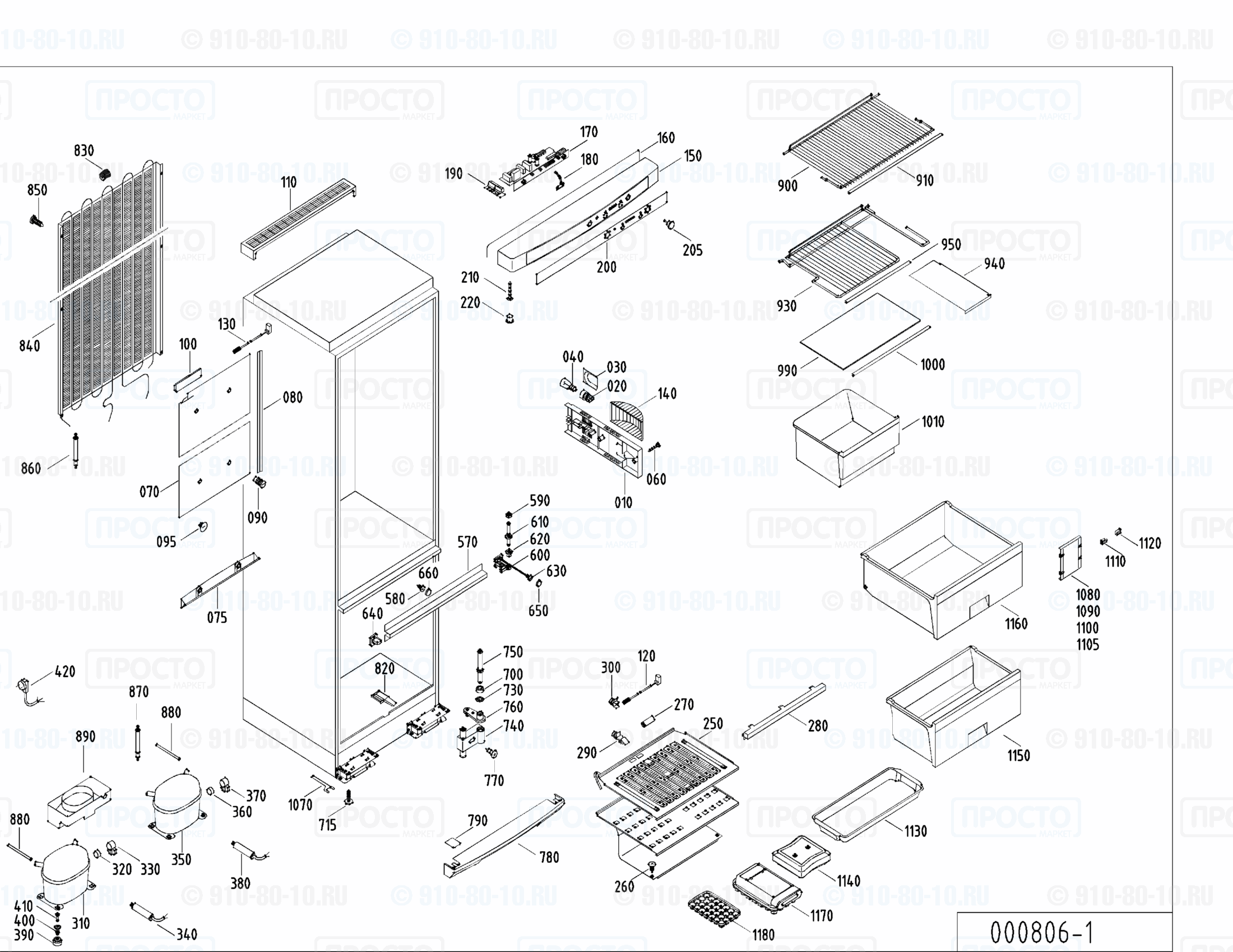 Взрыв-схема холодильника Liebherr KGT 4023-24