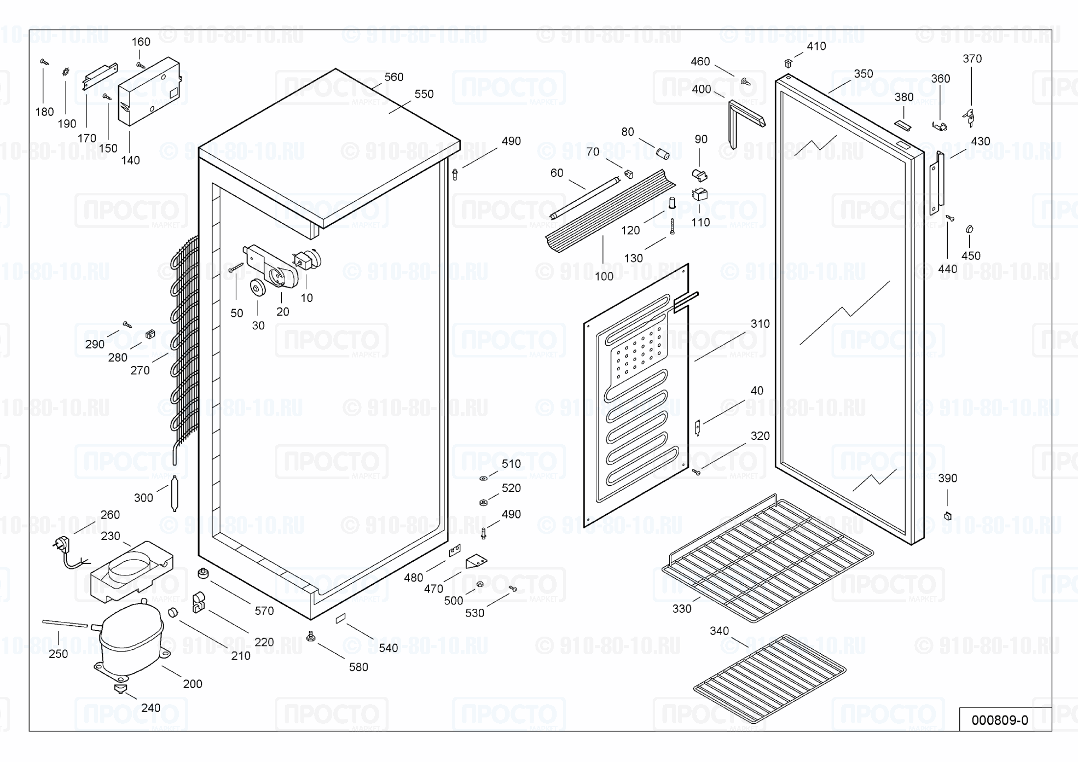 Взрыв-схема запчастей холодильника Liebherr FKS 3602-10
