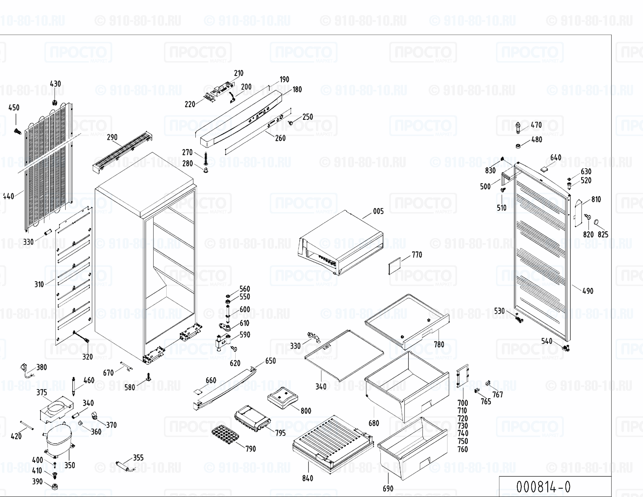 Взрыв-схема запчастей холодильника Liebherr GSN 3303-24