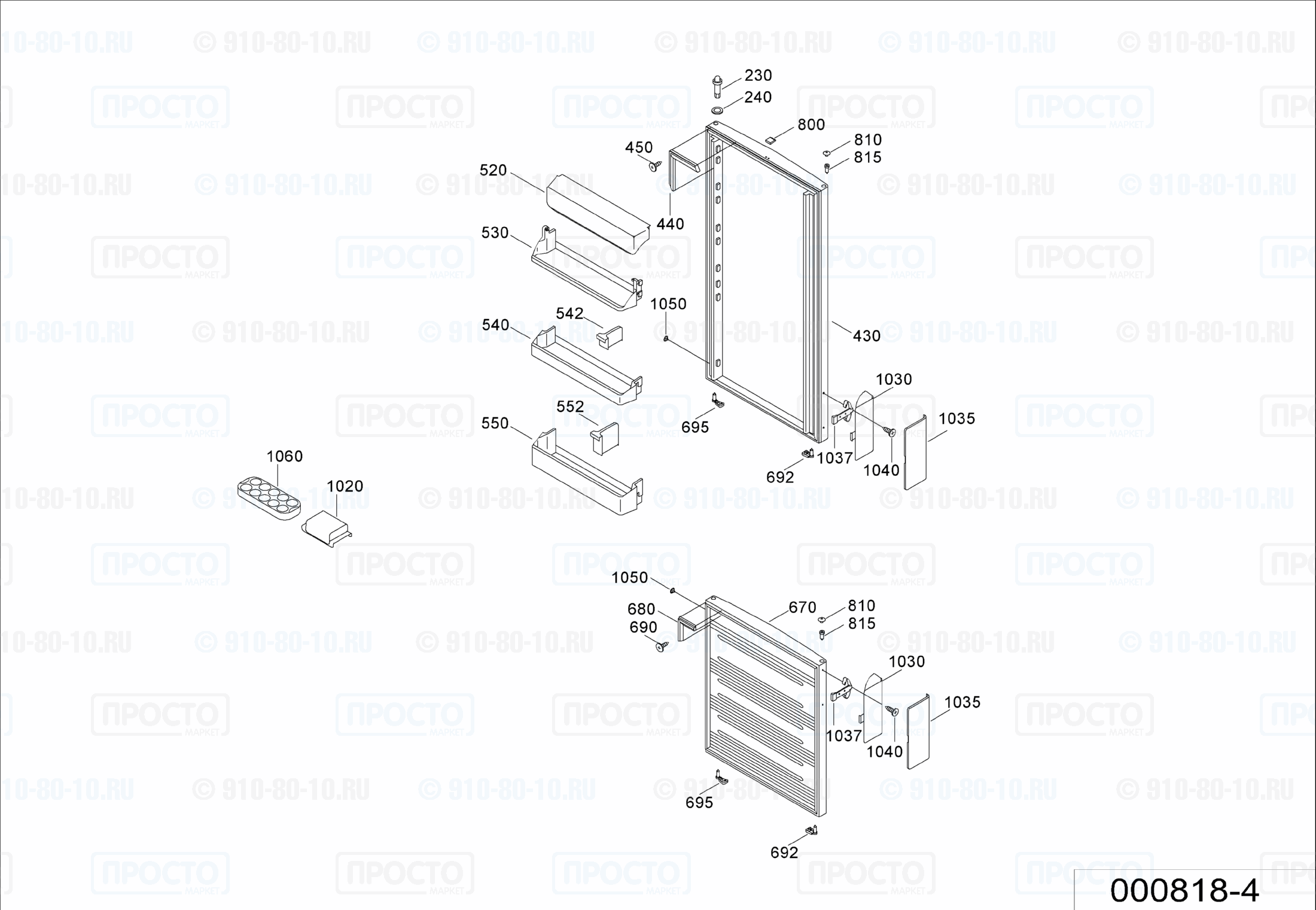Взрыв-схема холодильника Liebherr KGT 3923-24D