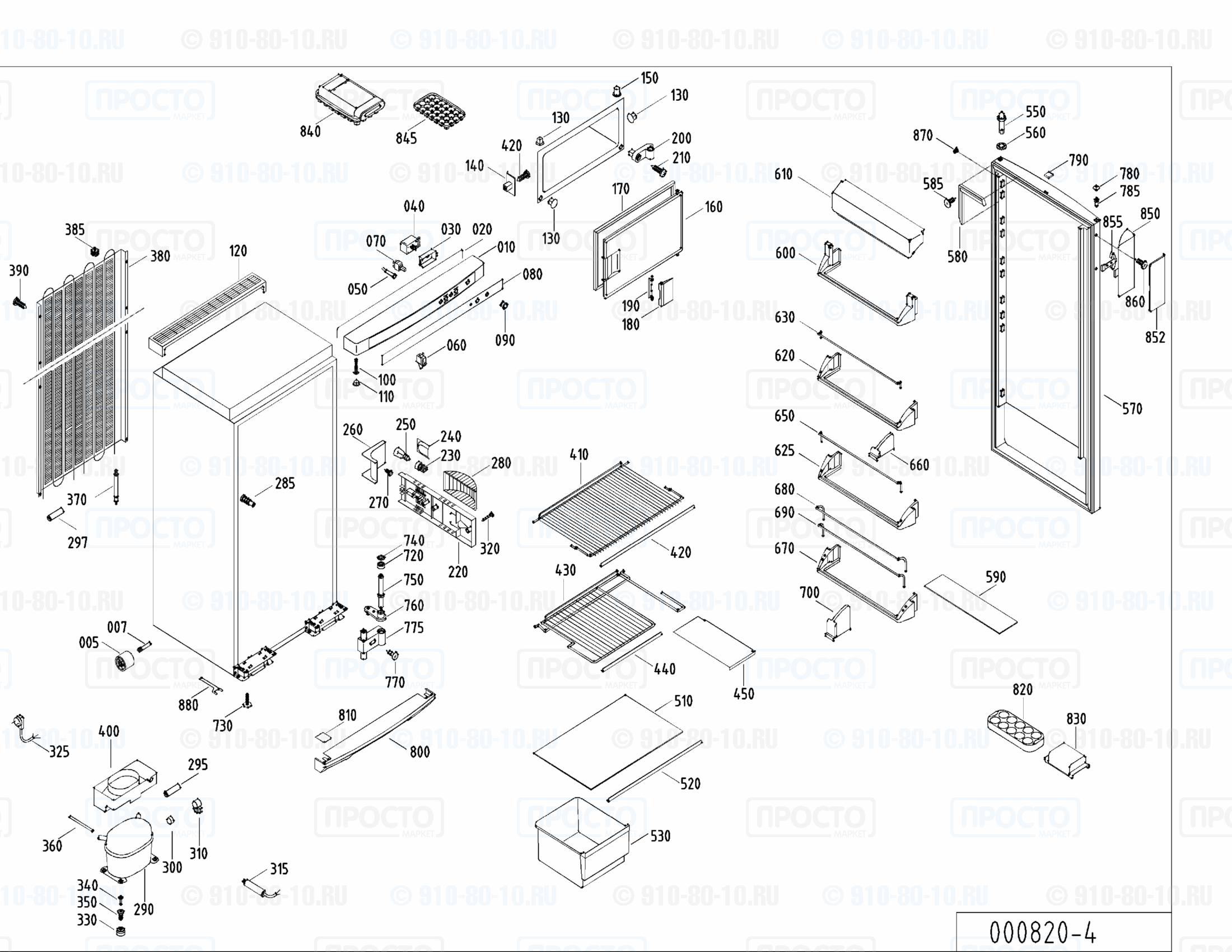 Взрыв-схема запчастей холодильника Liebherr KS 2924-25