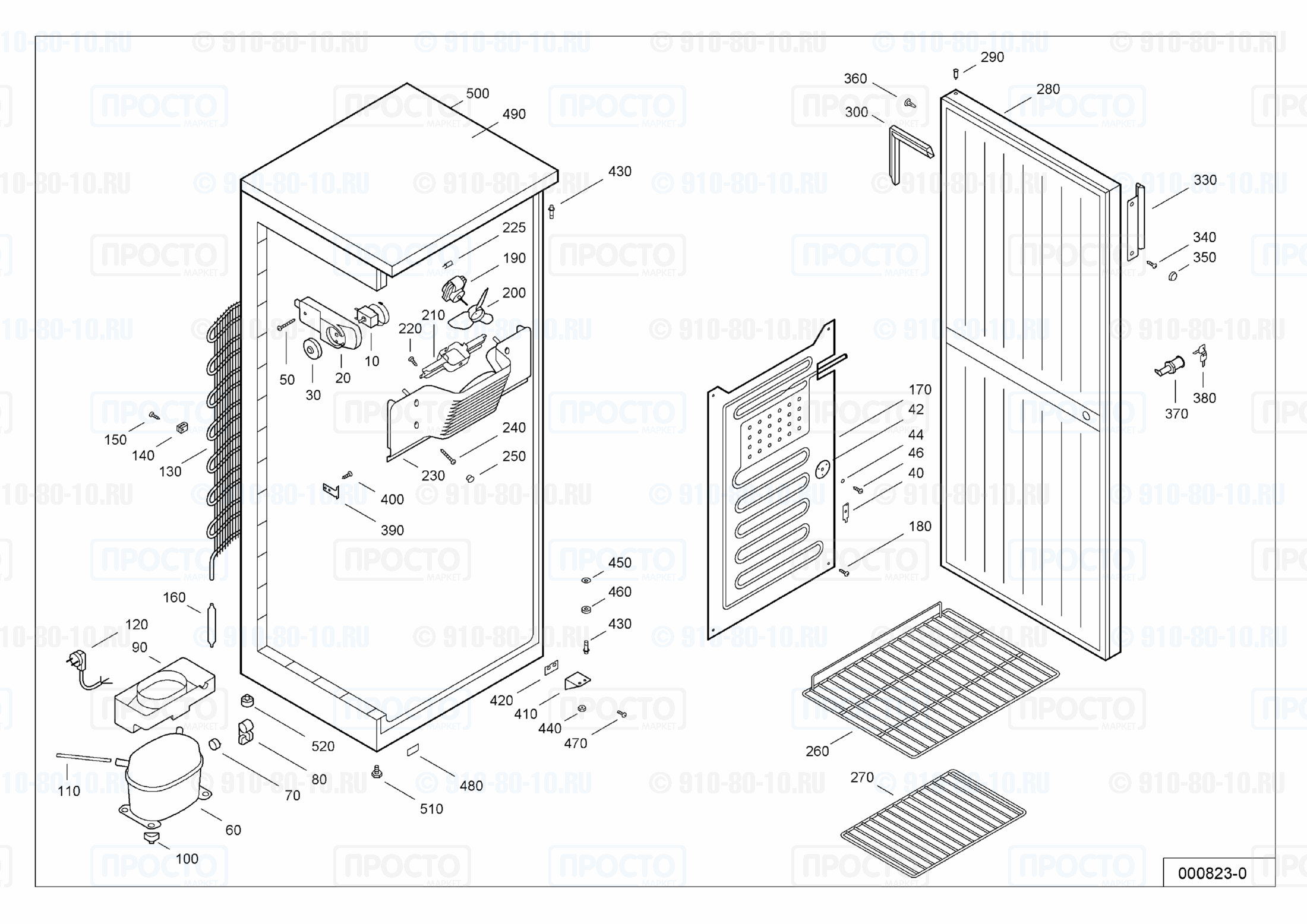 Взрыв-схема холодильника Liebherr UKS 3600-10