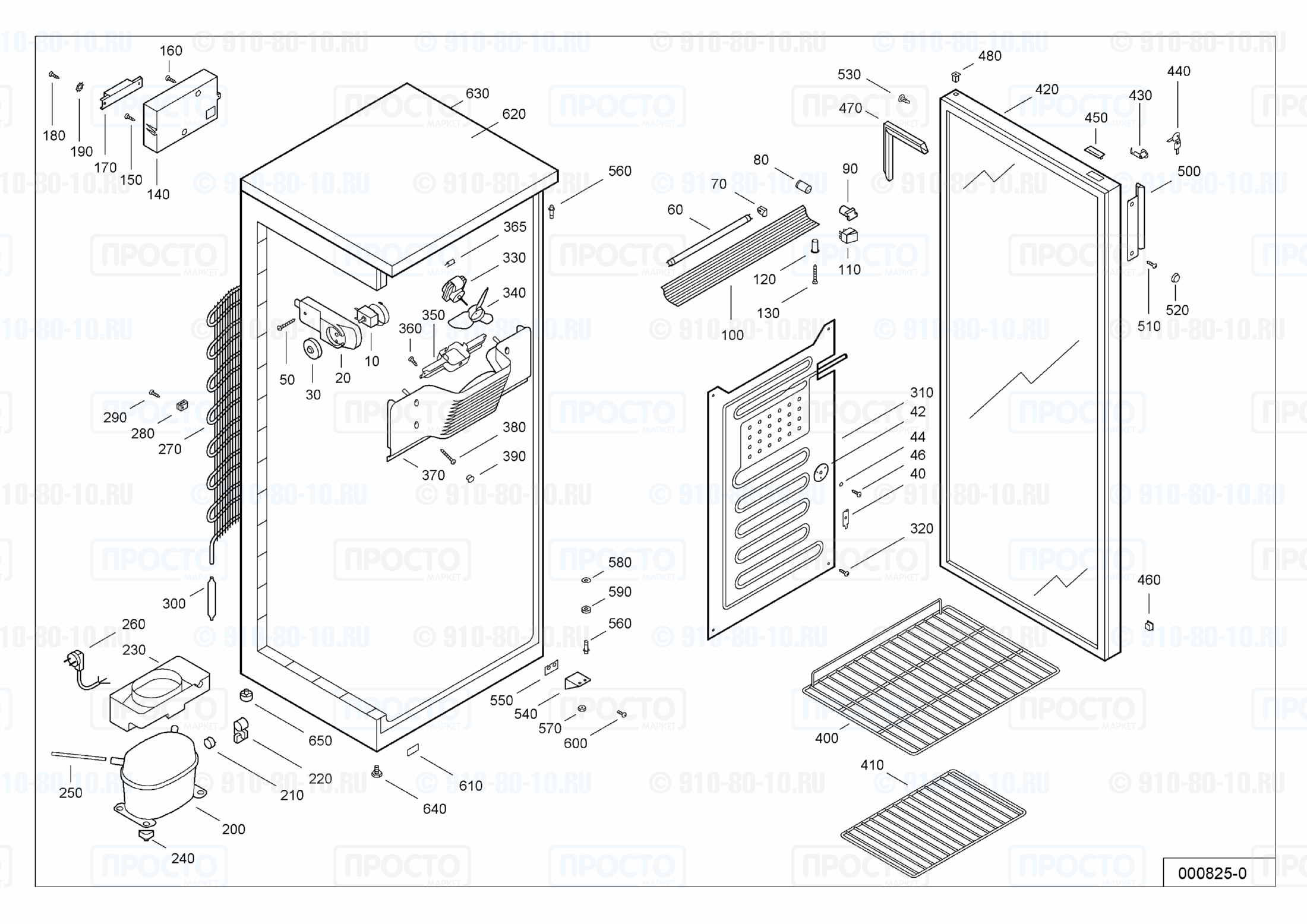 Взрыв-схема запчастей холодильника Liebherr UKS 3602-10