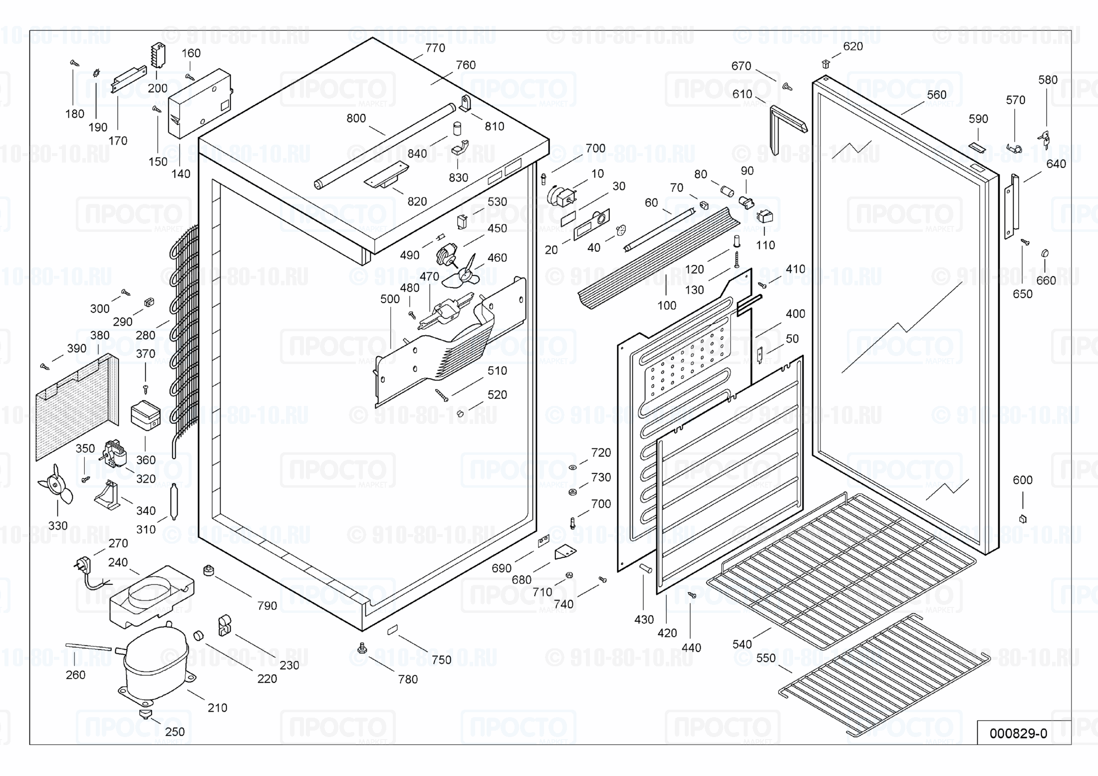 Взрыв-схема запчастей холодильника Liebherr UKS 4902-10A
